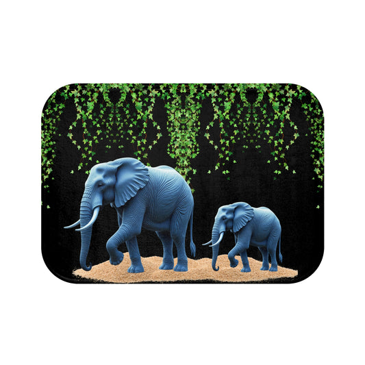 Elephant bathmat, Mother and baby elephant Bathmat, Wildlife bathroom decor, Safari-inspired bathmat, Nature-themed mat, Bathmat.