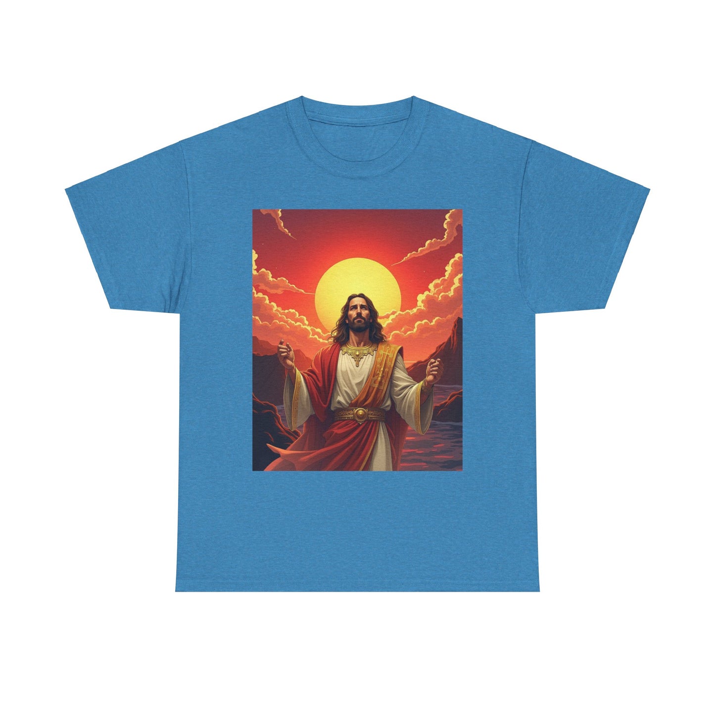 Jesus Sunrise T-shirt, Spiritual Graphic Tee, Christian Apparel, Faith T-shirt with Jesus and Sunrise, Inspirational Jesus Tee, Christmas gift Jesus tee.