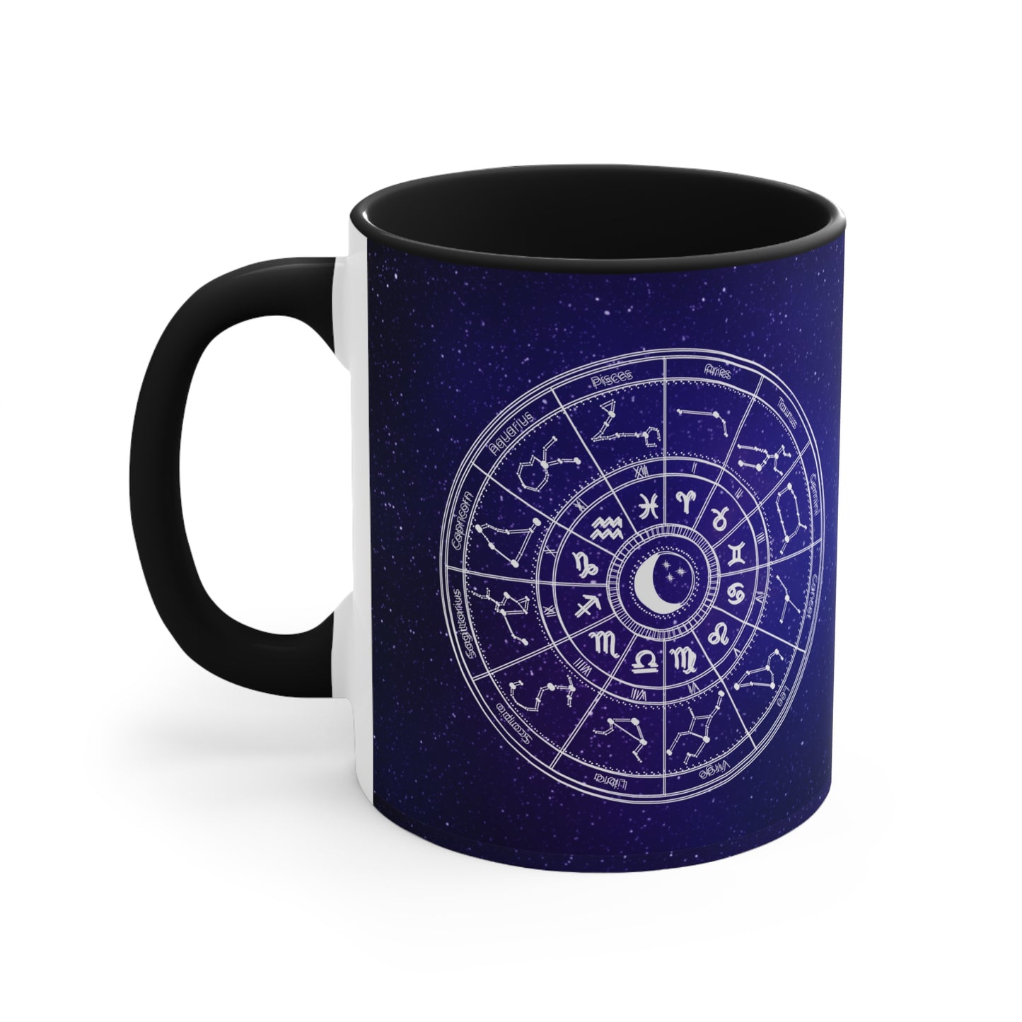 Astrology Coffee Mug, Star Chart Mug, Blue Night Sky Ceramic Mug, Zodiac Birth Chart Mug, Celestial-Themed Coffee Mug, Accent Mugs.