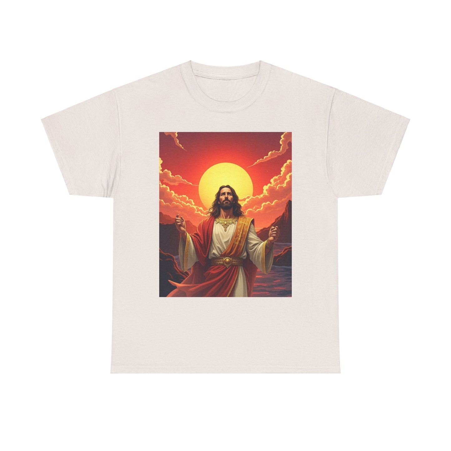 Jesus Sunrise T-shirt, Spiritual Graphic Tee, Christian Apparel, Faith T-shirt with Jesus and Sunrise, Inspirational Jesus Tee, Christmas gift Jesus tee.