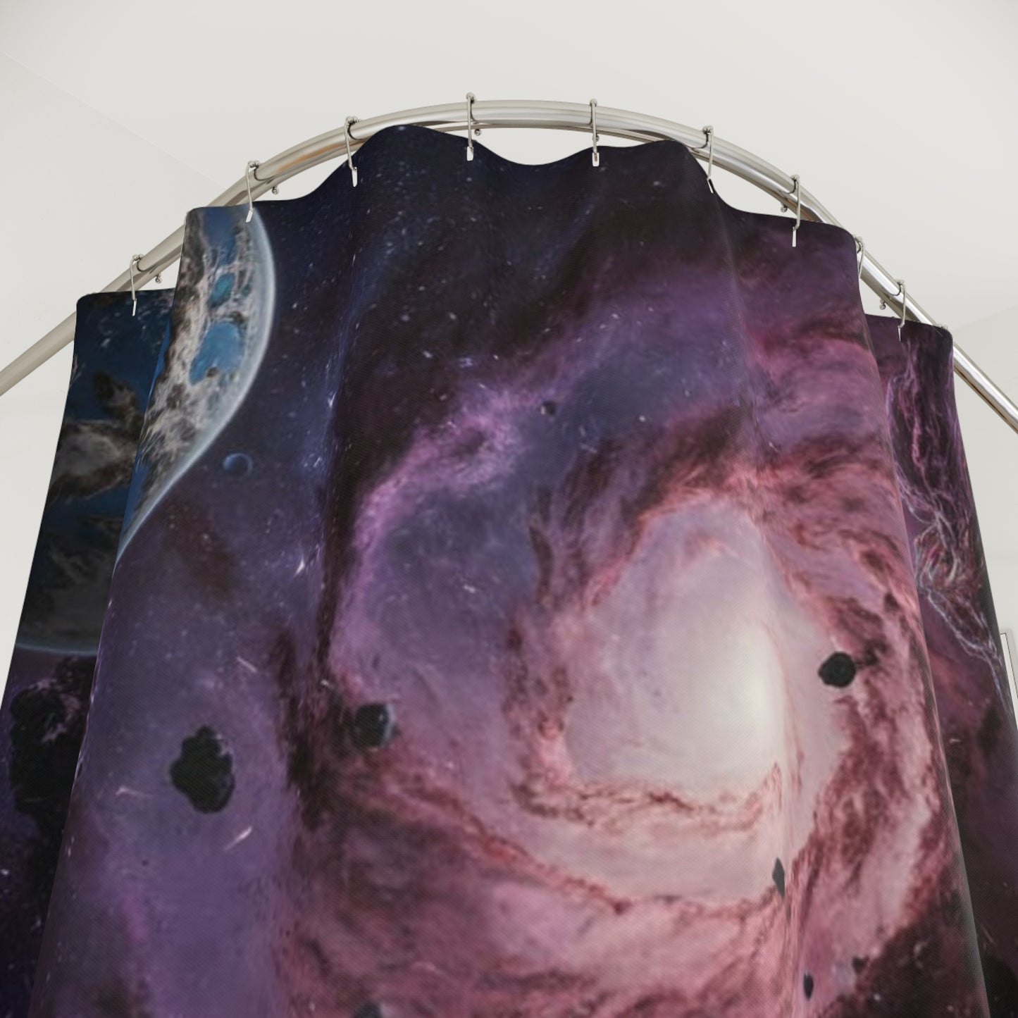 Galaxy Shower Curtain, Planets Bathroom Decor, Outer Space Shower Curtain, Cosmic Bathroom Curtain, Universe Themed Shower Curtain, Shower Curtains