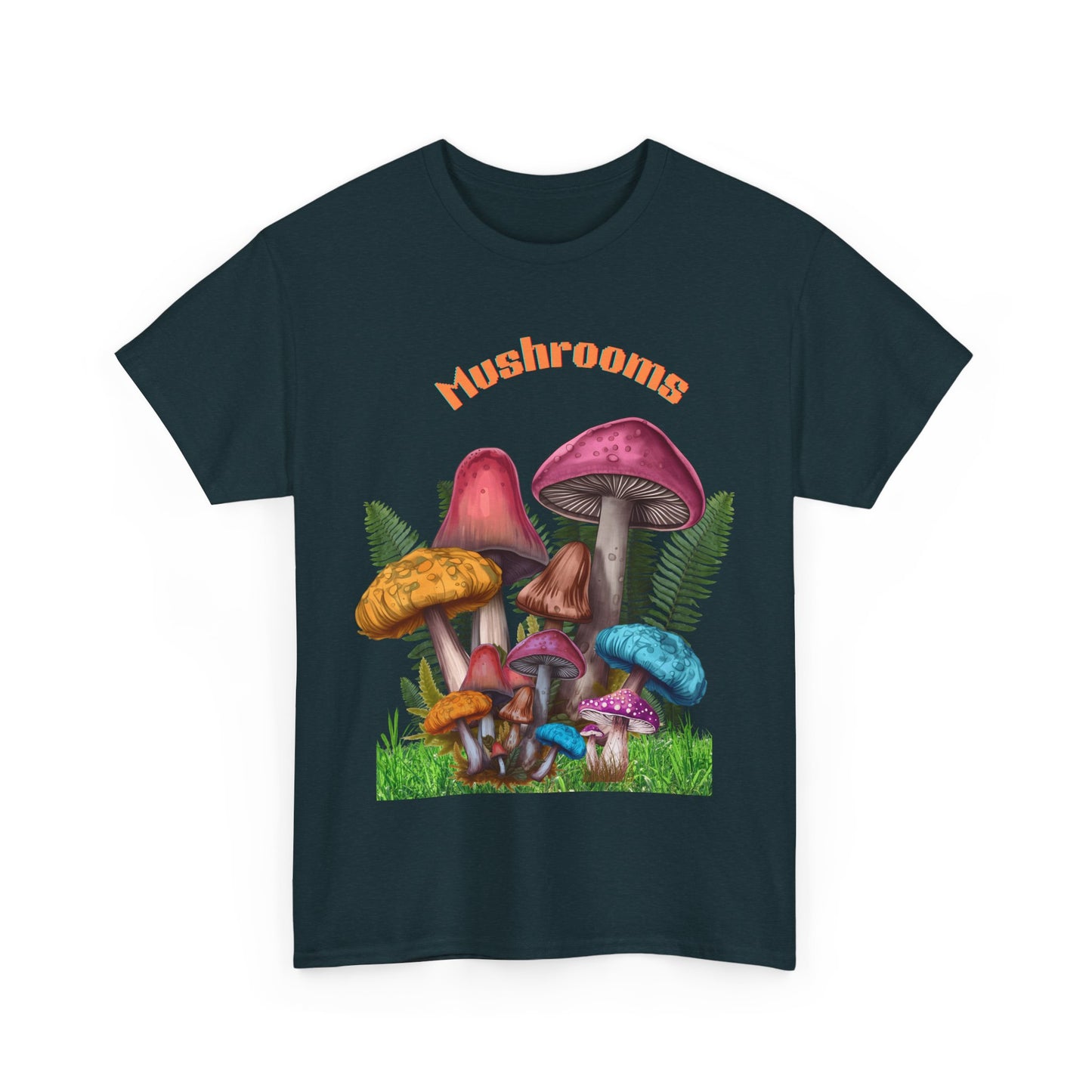 Trippy Mushroom 70s Design Tee, Psychedelic Mushroom Tee, Art Colorful Retro Mushroom T shirt, 70s Themed Nature Tee Design, Hippie Style Mushroom Print Tee, Gift for Mushroom Lovers.