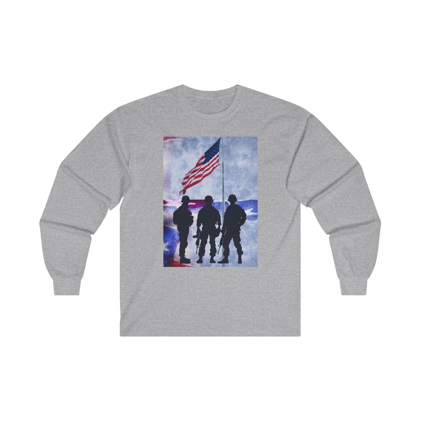 Patriotic long-sleeve, Army support shirt, patriotic design, Statue of Liberty shirt, America shirt, military pride clothing, patriotic apparel, freedom tee, USA long-sleeve,