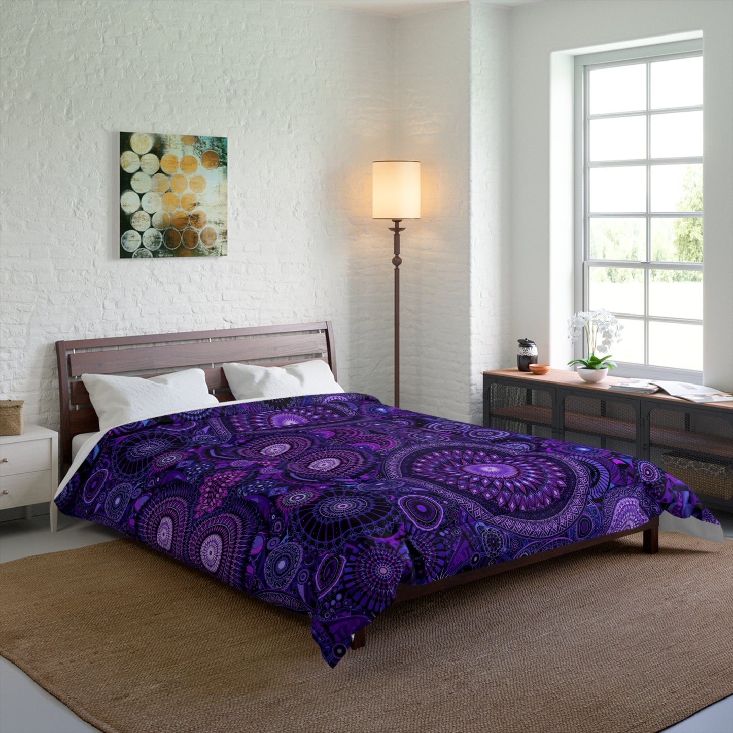 Paisley Purple Comforter Queen Size, Queen-Size Paisley Bedding Set, Elegant Purple Bedroom, Queen Comforter.