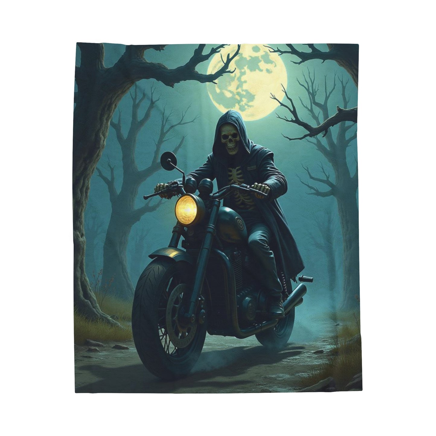 Skeleton Blanket, Biker Skeleton Blanket, Motorcycle Skeleton Blanket, Skeleton Biker Throw Blanket, Skeleton Lovers gift, Skeleton biker Gift, Christmas Gift for Bikers, Velveteen Plush Blanket