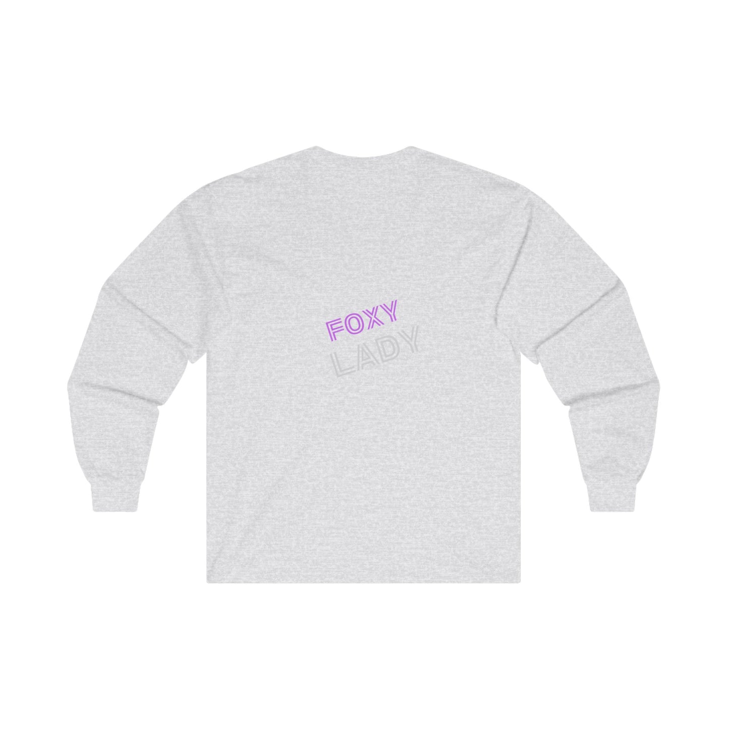 Foxy Lady long sleeved Tee, Swirled colors Fox Purple and white tee, Fox Design Long Sleeve, Graphic Tee Stylish Animal Print Tee, Unique Fox long sleeved Tee, Unisex Ultra Cotton Long Sleeve Tee