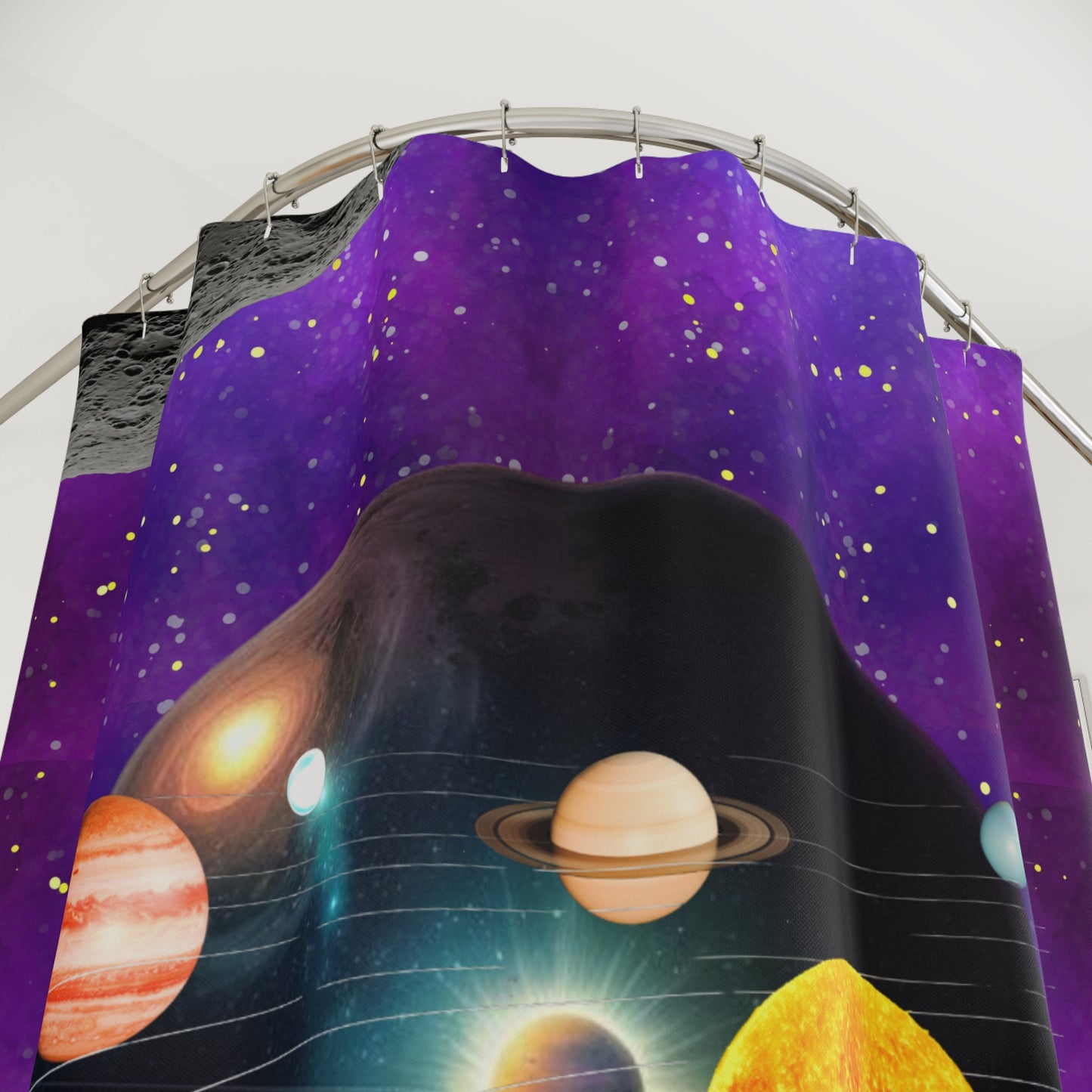 Planets Shower Curtain, Outer Space Bathroom Decor, Cosmic Shower Curtain, Solar System Shower Curtain, Lover of Outer space Gift, Housewarming Gift,