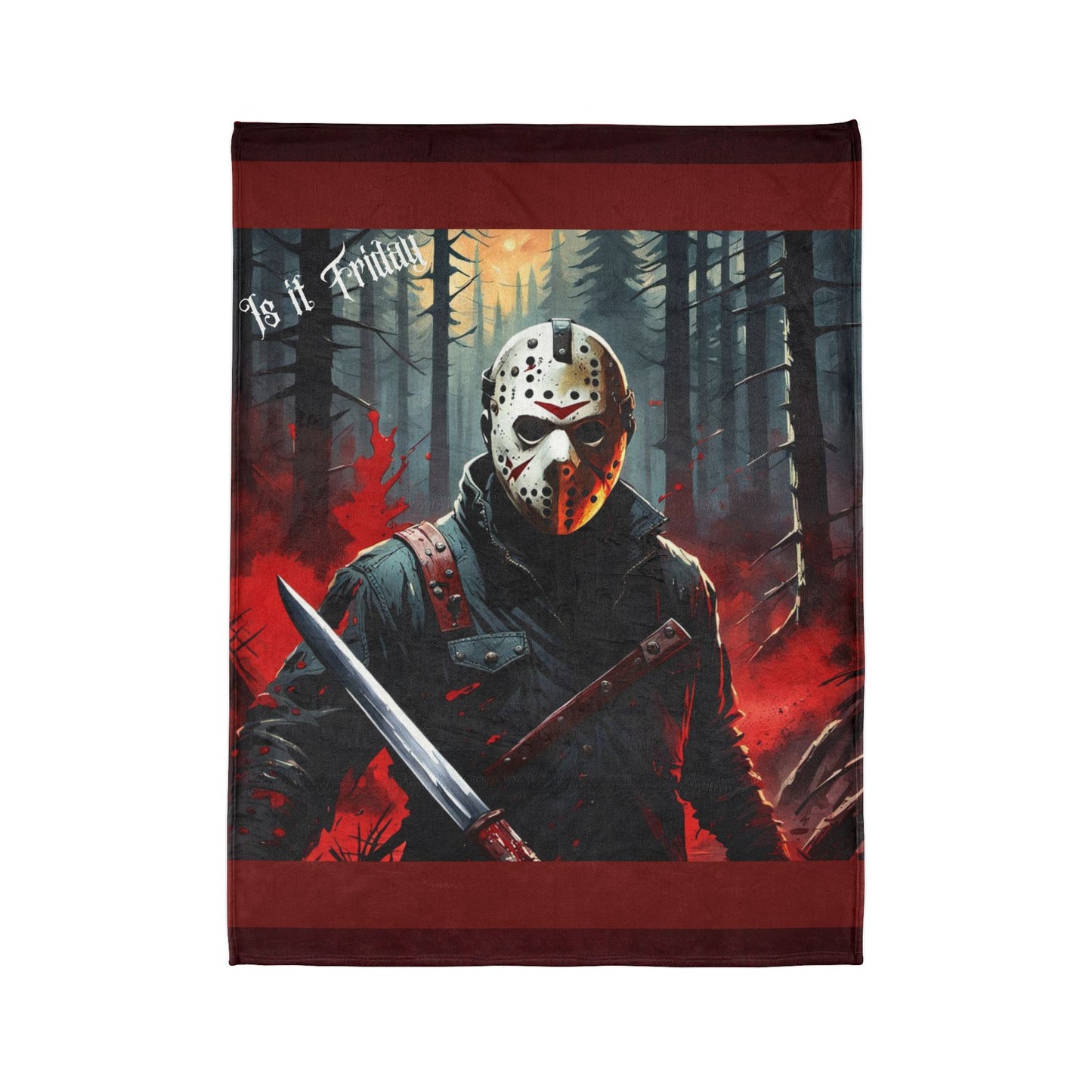 Cozy Horror Blanket, Jason Voorhees Blanket, Spooky Decor Blanket, Horror Fan Gift Blanket, Classic Horror Decor Blanket, Iconic Jason Blanket, Soft Polyester Blanket