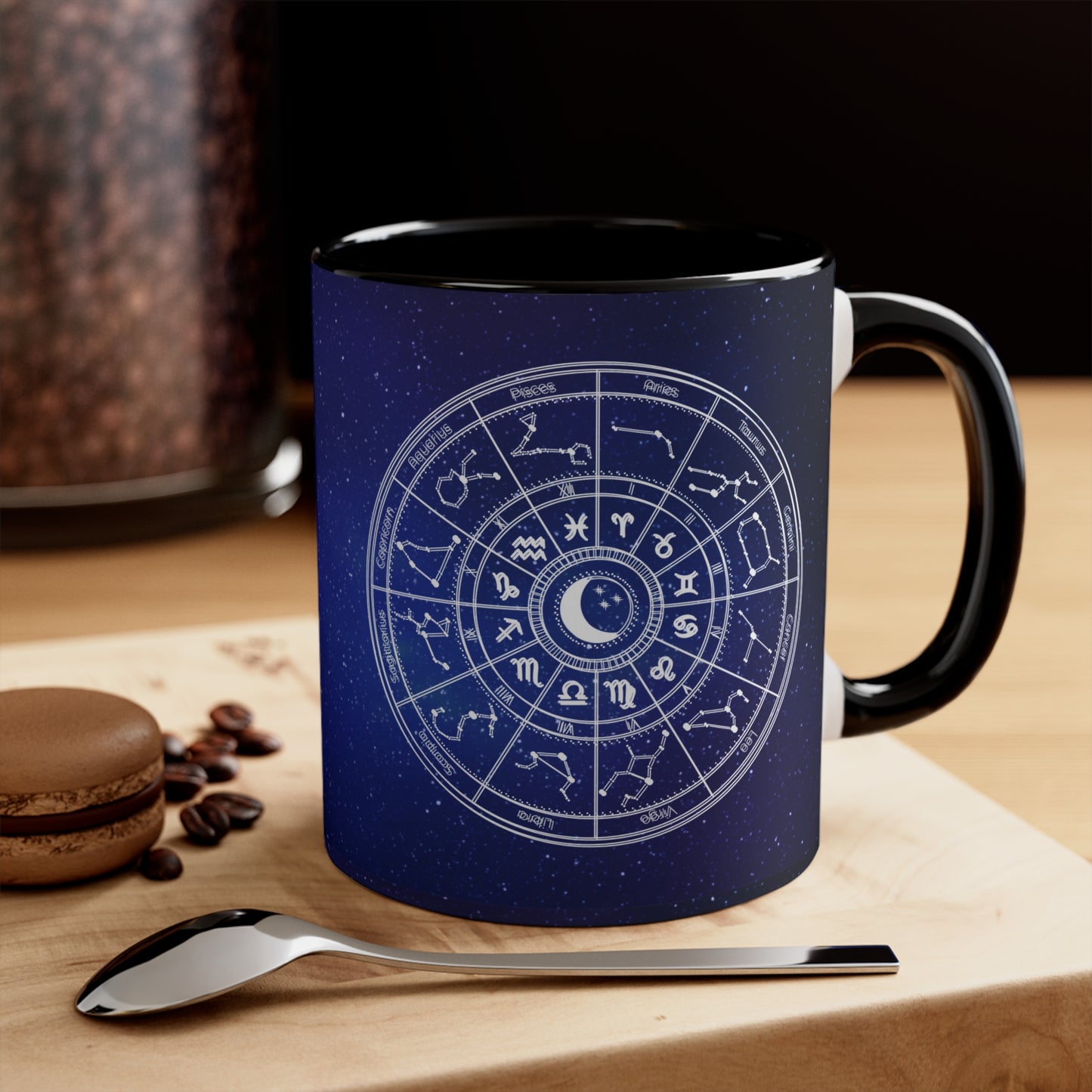 Astrology Coffee Mug, Star Chart Mug, Blue Night Sky Ceramic Mug, Zodiac Birth Chart Mug, Celestial-Themed Coffee Mug, Accent Mugs.