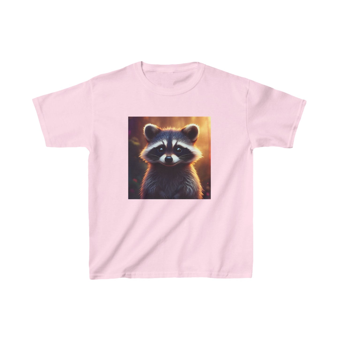 Kids Tee Cute Raccoon T Shirt, Children's Clothing Cotton T-Shirt, Animal Print Wildlife Apparel, Casual Kids Wear Outdoor Adventure Shirt, Kids Heavy Cotton™ Tee