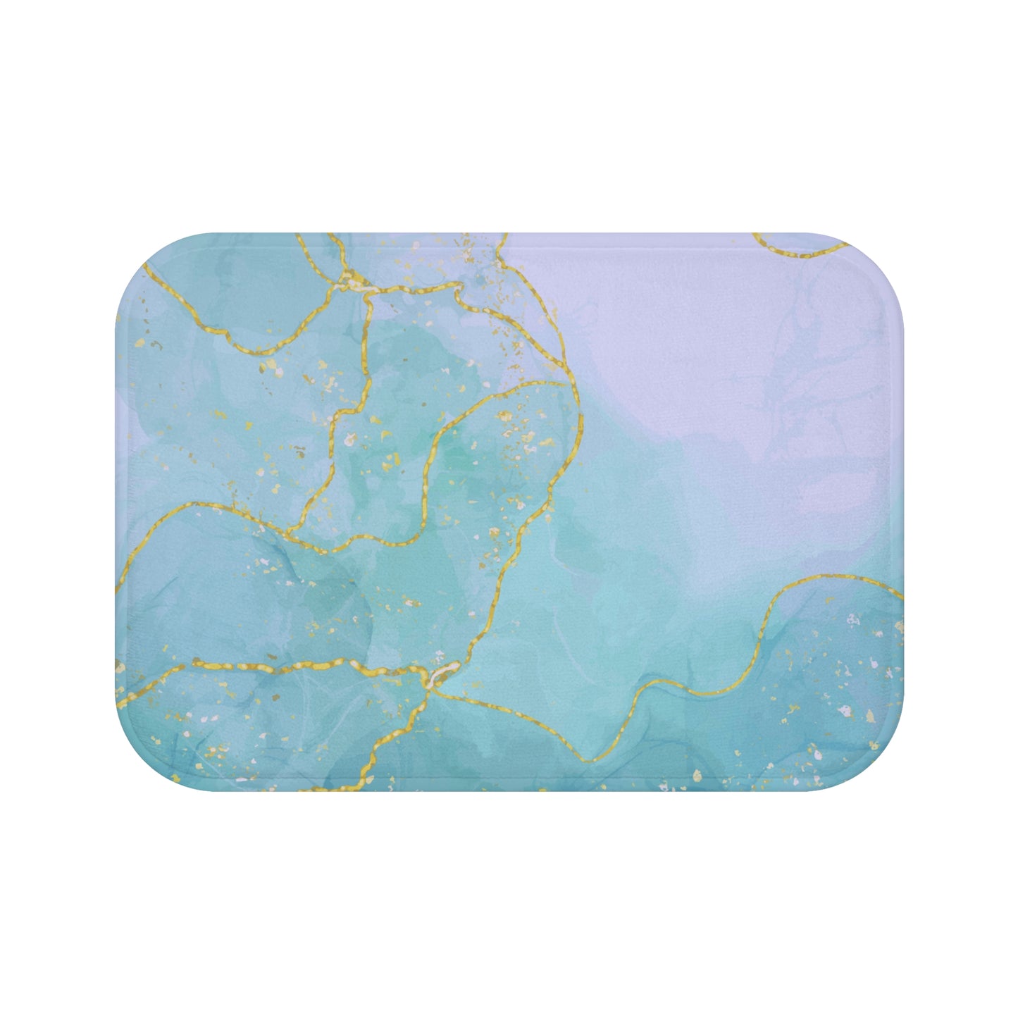 Turquoise Pink Gold Marble Bathmat, Luxurious Bathroom Floor Mat, Soft and Stylish Bath Rug, Elegant Marble Design Bathmat.