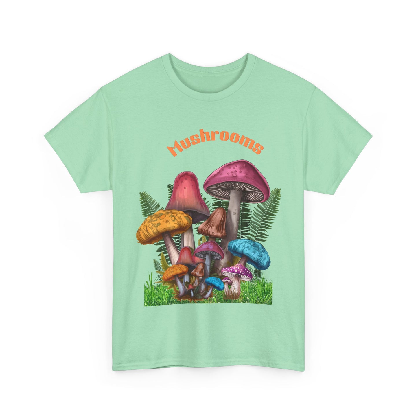 Trippy Mushroom 70s Design Tee, Psychedelic Mushroom Tee, Art Colorful Retro Mushroom T shirt, 70s Themed Nature Tee Design, Hippie Style Mushroom Print Tee, Gift for Mushroom Lovers.