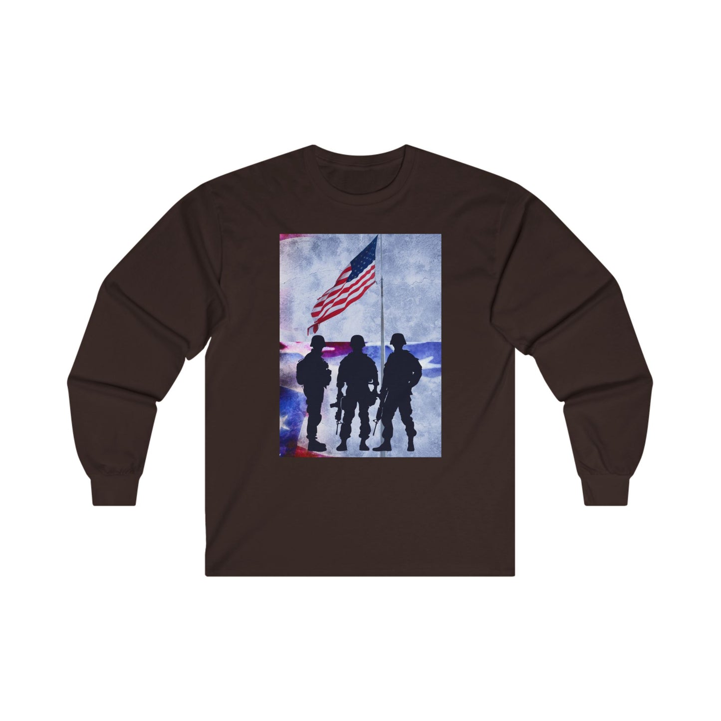 Patriotic long-sleeve, Army support shirt, patriotic design, Statue of Liberty shirt, America shirt, military pride clothing, patriotic apparel, freedom tee, USA long-sleeve,