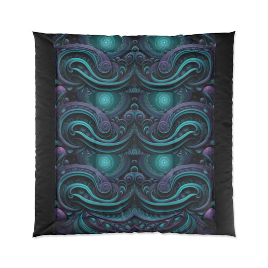 Teal and Purple Comforter Paisley Microfiber Comforter Elegant Paisley Bedding Teal and Purple Bedspread Paisley Pattern Comforter, Queen Comforter, King comforter.