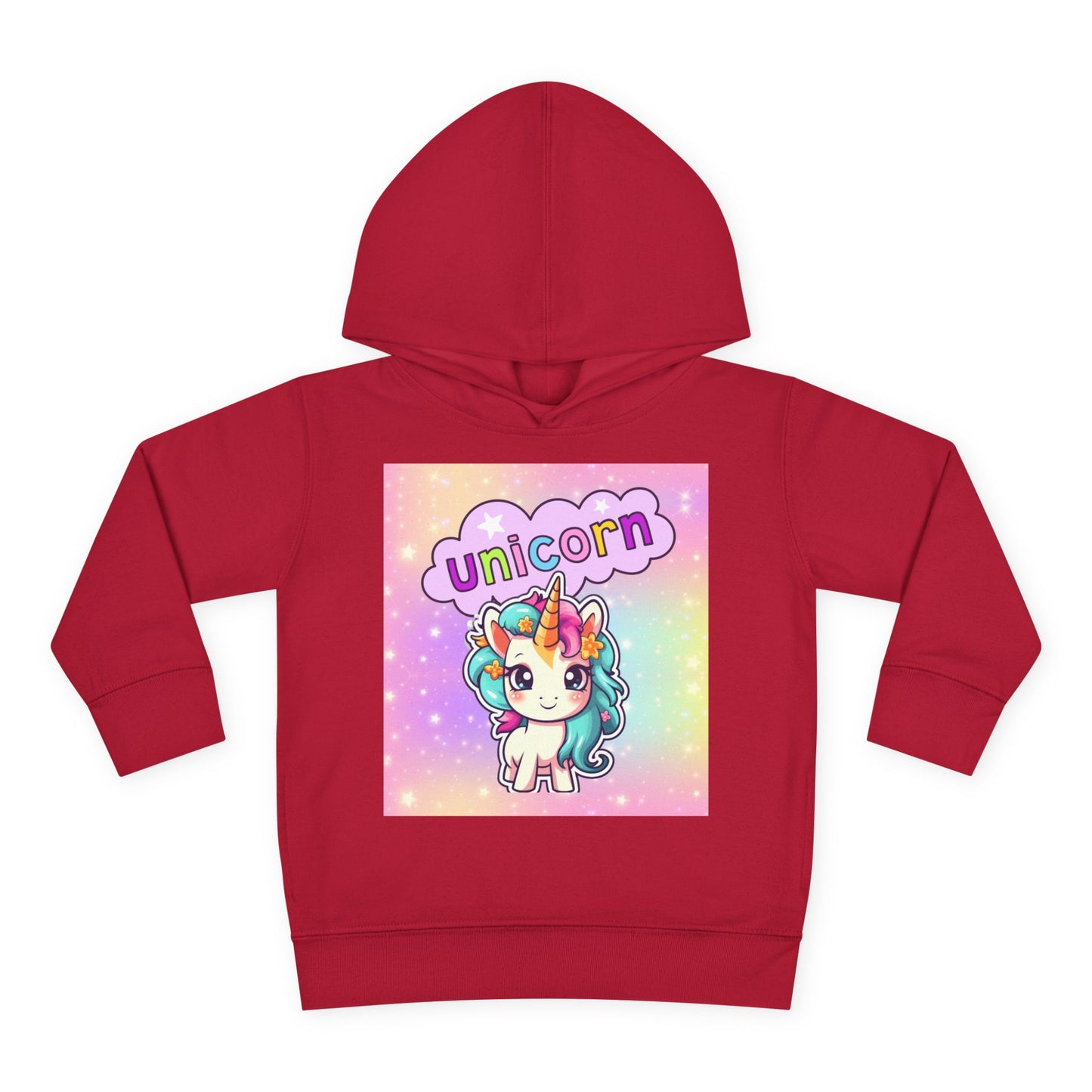 Toddler Unicorn Hoodie, Baby Unicorn Fleece Pullover, Rainbow Background Kids Hoodie, Cozy Toddler Unicorn Sweatshirt, Cute Unicorn Graphic Hoodie.