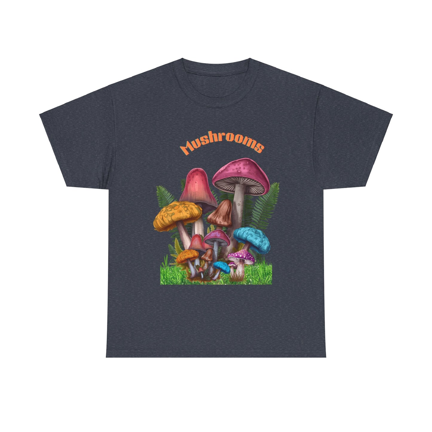 Trippy Mushroom 70s Design Tee, Psychedelic Mushroom Tee, Art Colorful Retro Mushroom T shirt, 70s Themed Nature Tee Design, Hippie Style Mushroom Print Tee, Gift for Mushroom Lovers.