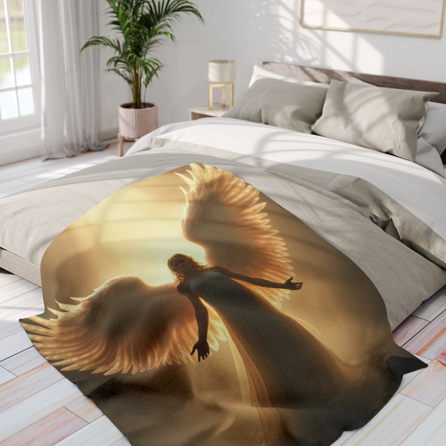 Archangel Blanket Angel-Inspired Blanket, Soft Spiritual Blanket, Guardian Angel Blanket, Divine Comfort Blanket, Religious Throw Blanket, Angelic Decor Blanket, Cozy Plush Blanket.