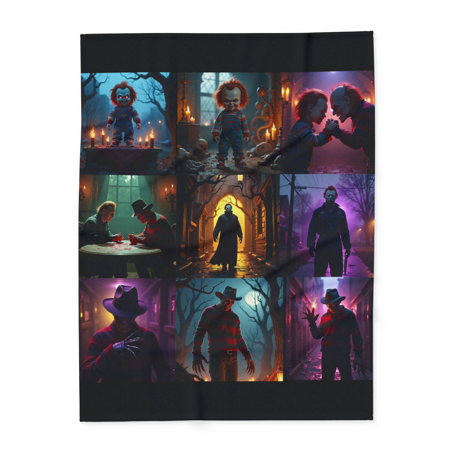 Chucky Blanket, Michael Myers Blanket, Freddy Krueger Blanket, Arctic Fleece Blanket, Soft Horror Blanket, Scary Movie Characters Blanket, Cozy Fleece, Blanket for Horror Fans.