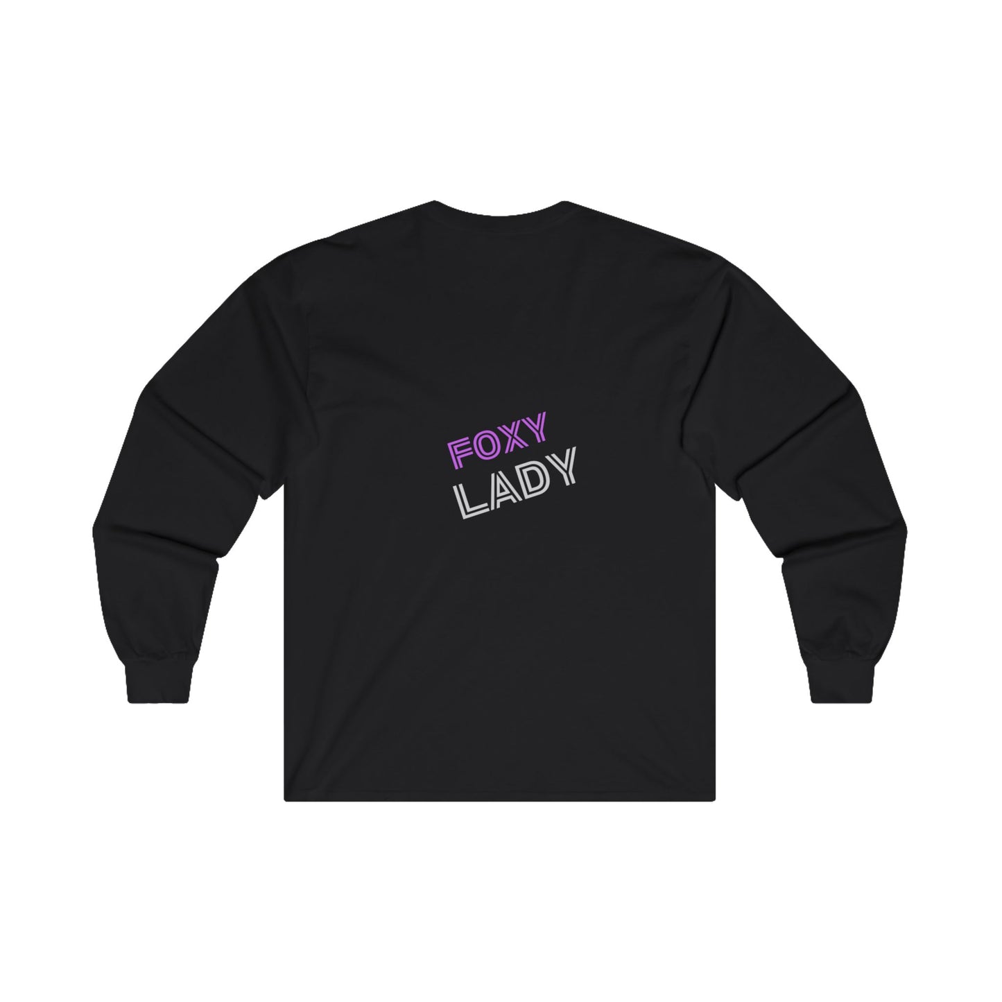 Foxy Lady long sleeved Tee, Swirled colors Fox Purple and white tee, Fox Design Long Sleeve, Graphic Tee Stylish Animal Print Tee, Unique Fox long sleeved Tee, Unisex Ultra Cotton Long Sleeve Tee