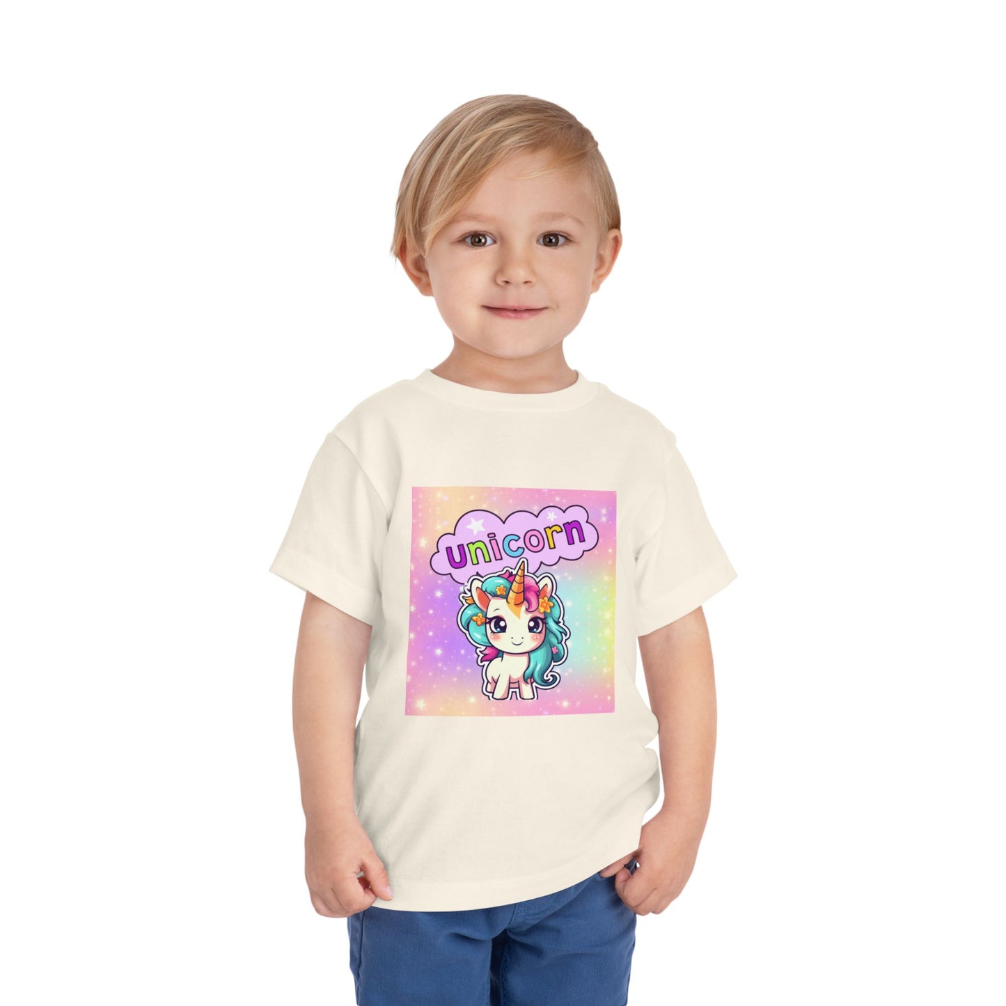 Toddler Unicorn T-Shirt Baby, Unicorn Kids Tee Rainbow Background, Shirt for Toddlers, Cute Toddler Unicorn Clothing, Magical Unicorn Toddler Apparel.