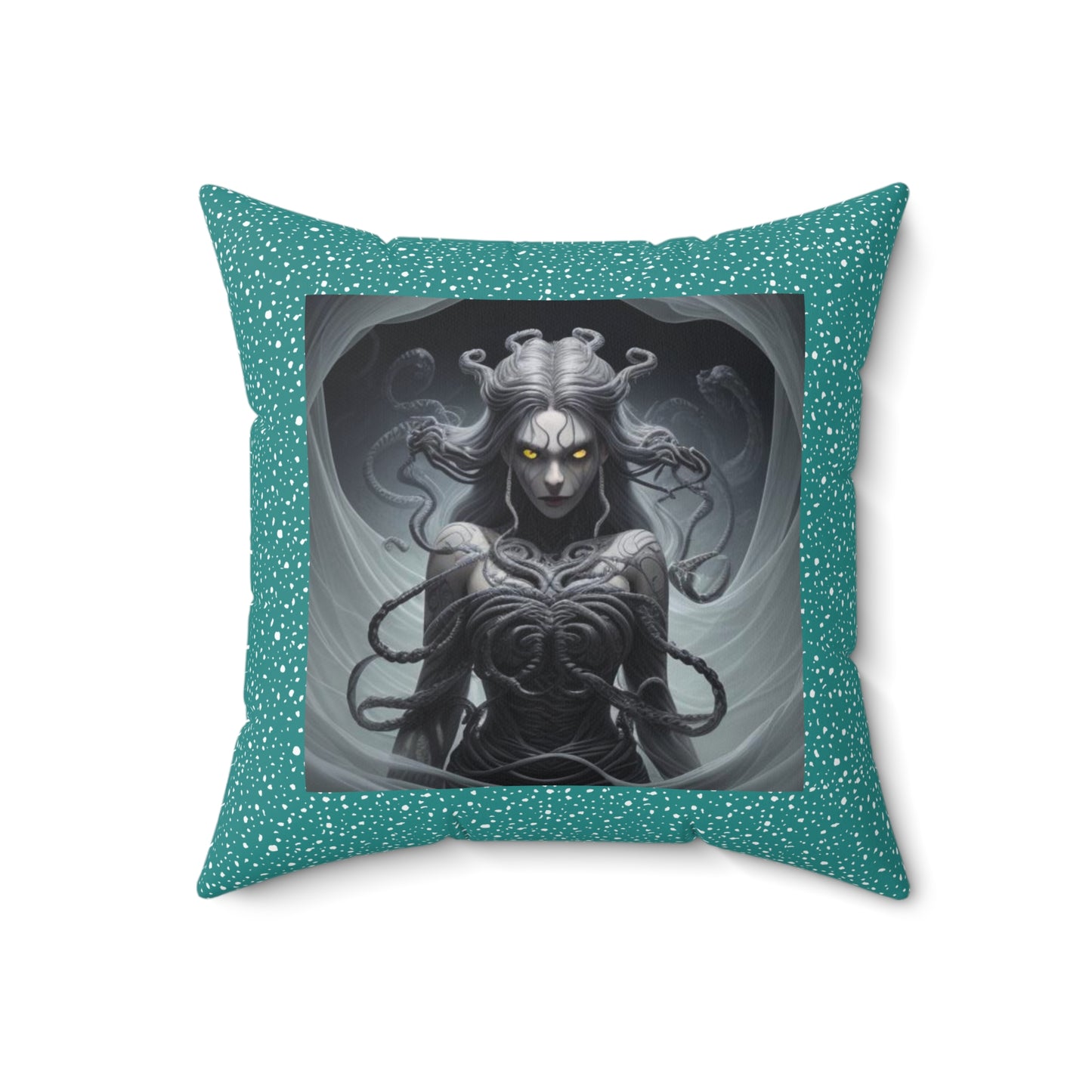 Medusa Pillowcase, Mythical Living Room Decor, Medusa Square Pillow Cover, Greek Mythology Pillowcase, Housewarming Gift, Greek Mythology Pillowcase, Polyester Square Pillow