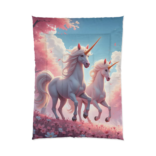 Unicorn Comforter, Child’s Bedroom Comforter, Whimsical Unicorn Bedding, Magical Unicorn Comforter, lover of Unicorns lil Girls gift. Twin and full Comforters.