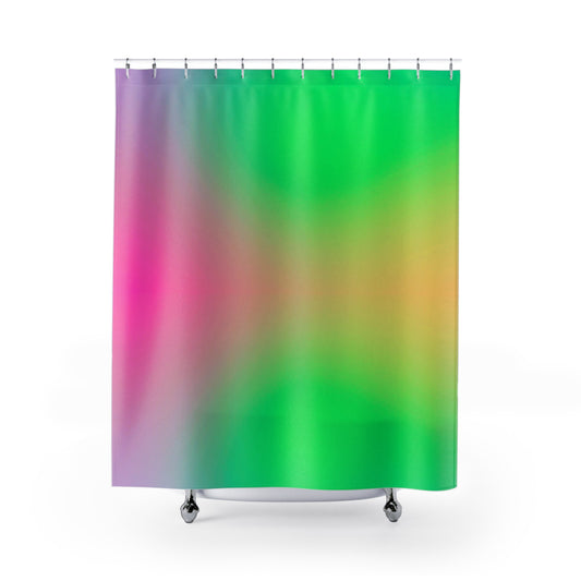 Rainbow Shower Curtain, Yellow Green Pink Bathroom Décor, Boho Chic Shower Curtain, Vibrant Shower Curtain Design, Decorative Shower Curtain.