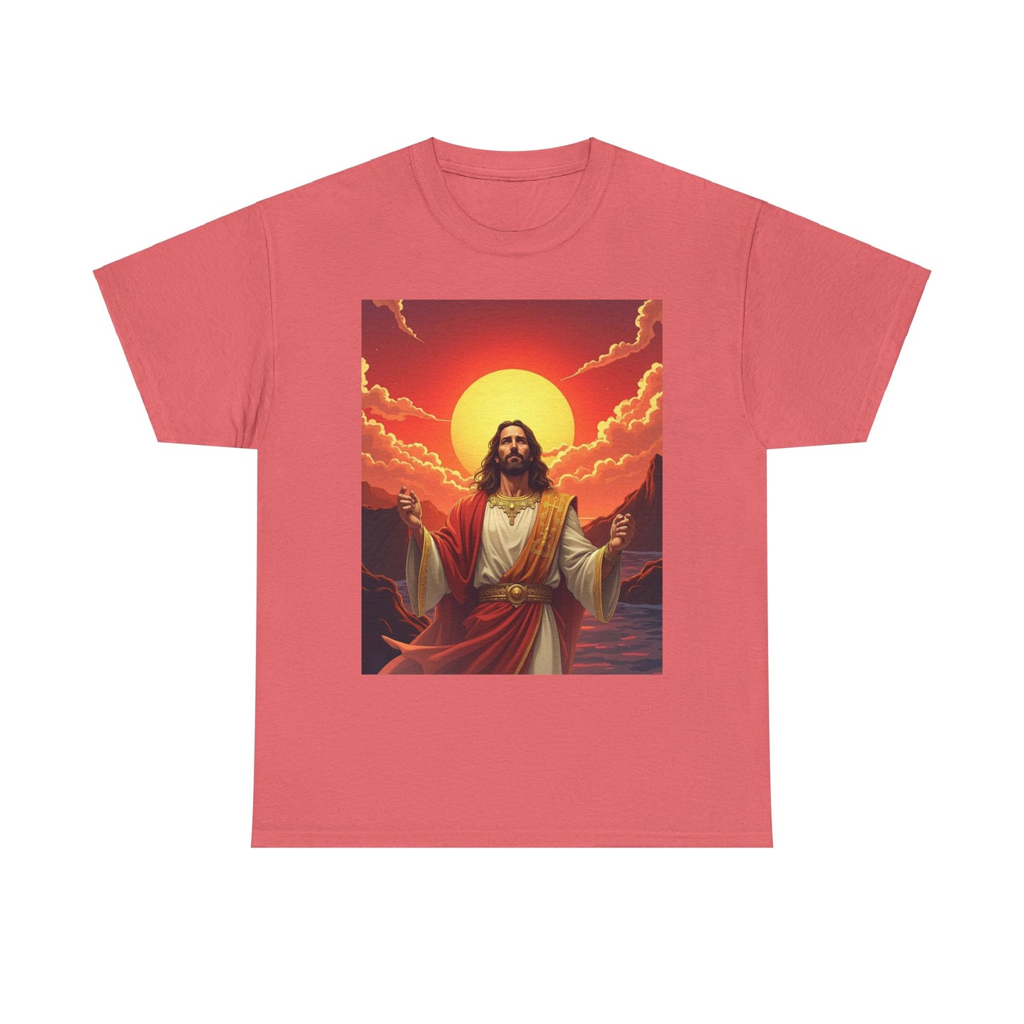 Jesus Sunrise T-shirt, Spiritual Graphic Tee, Christian Apparel, Faith T-shirt with Jesus and Sunrise, Inspirational Jesus Tee, Christmas gift Jesus tee.