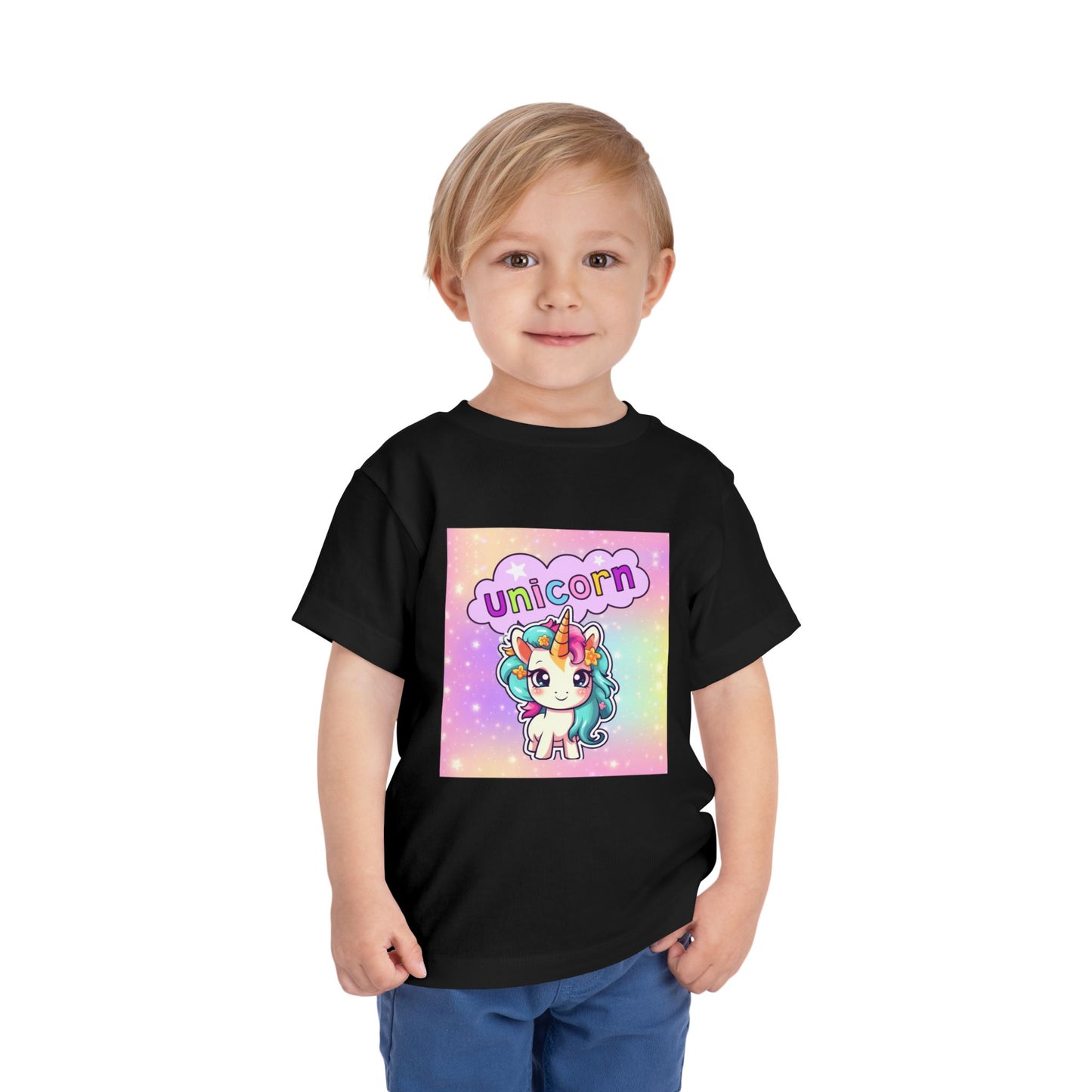 Toddler Unicorn T-Shirt Baby, Unicorn Kids Tee Rainbow Background, Shirt for Toddlers, Cute Toddler Unicorn Clothing, Magical Unicorn Toddler Apparel.