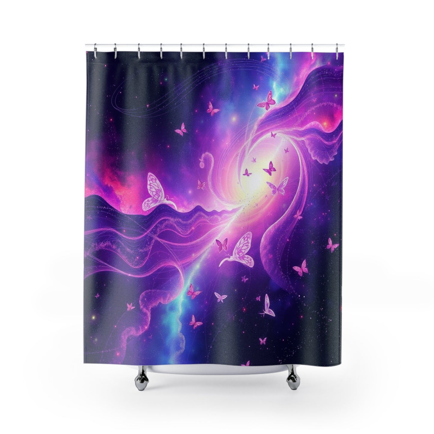 ButterflyShowerCurtain #GalaxyBathroom #CosmicDecor #GalaxyShowerCurtain #WhimsicalBathroom #ButterfliesInSpace #DreamyShowerCurtain #CosmicButterflies #StarryShowerCurtain,Shower Curtains