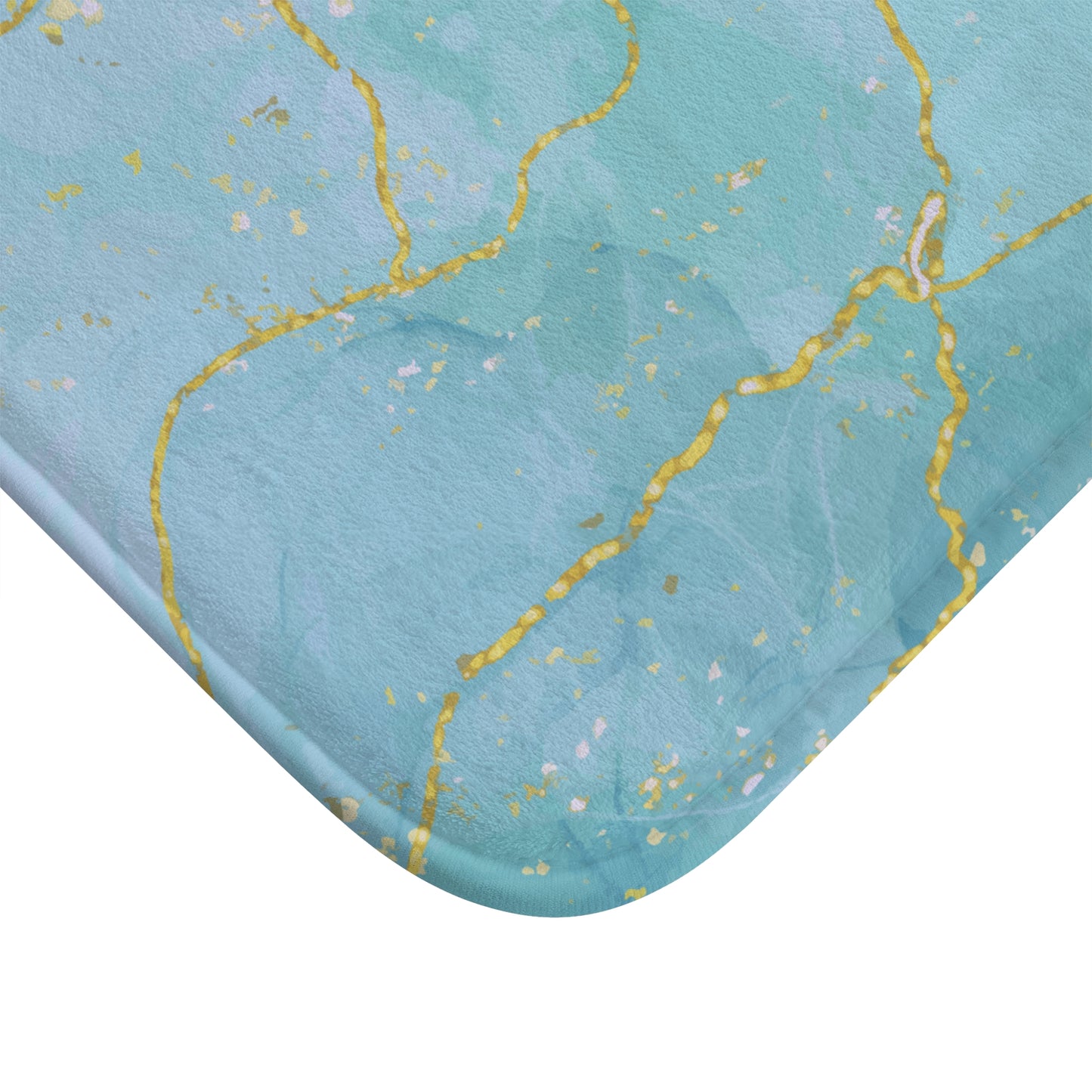 Turquoise Pink Gold Marble Bathmat, Luxurious Bathroom Floor Mat, Soft and Stylish Bath Rug, Elegant Marble Design Bathmat.