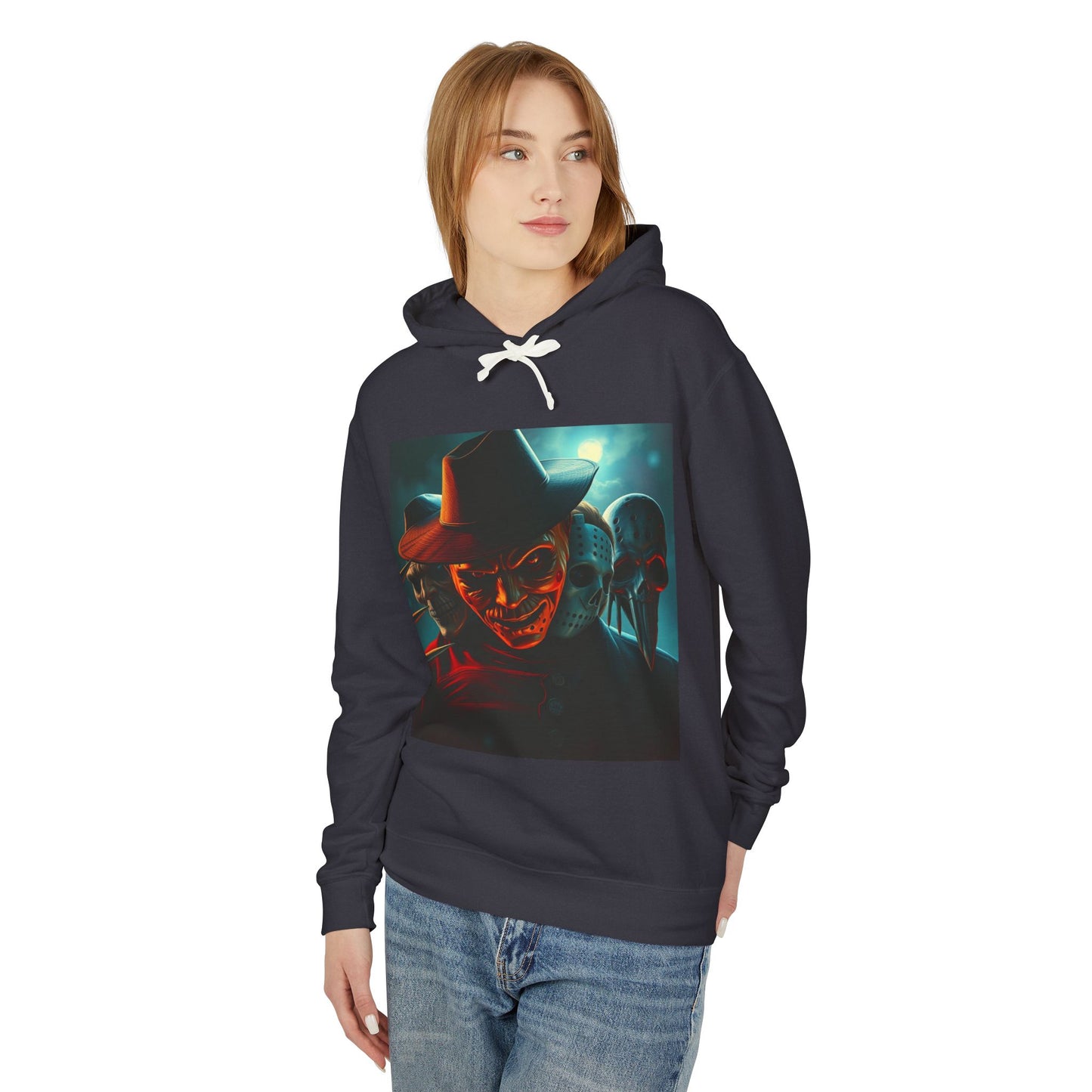 Freddy Krueger Hoodie, Horror Movie Hoodie, Classic Horror Apparel, Jason Voorhees Hoodie, Lightweight Hooded Sweatshirt, Scary Movie Hoodie, Halloween Hoodie, Nightmare on Elm Street Clothing.