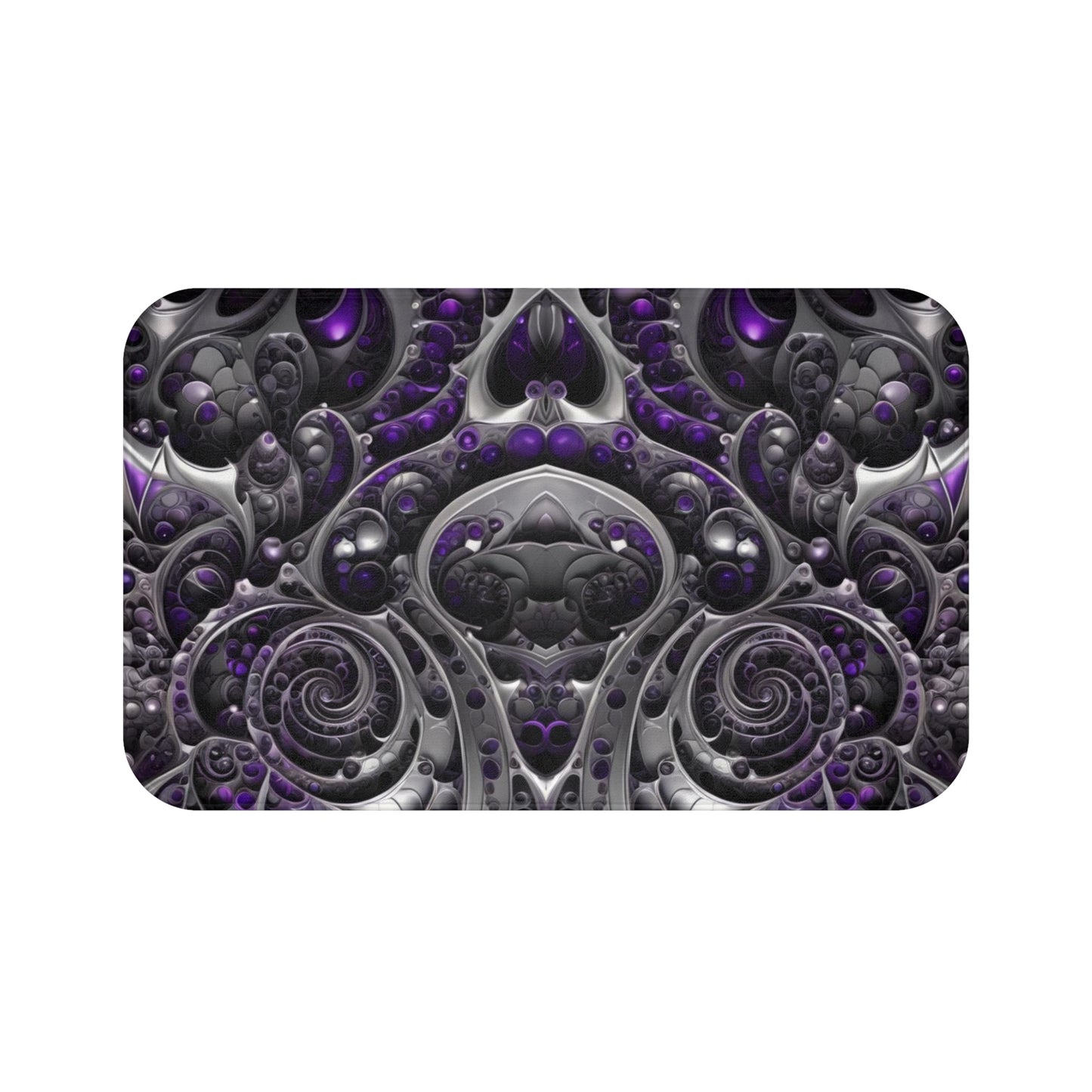 Purple and Silver Bathmat, Elegant Bathroom Mat ,Modern Purple Bathmat, Chic Silver and Purple Bathroom Decor, Housewarming gift.