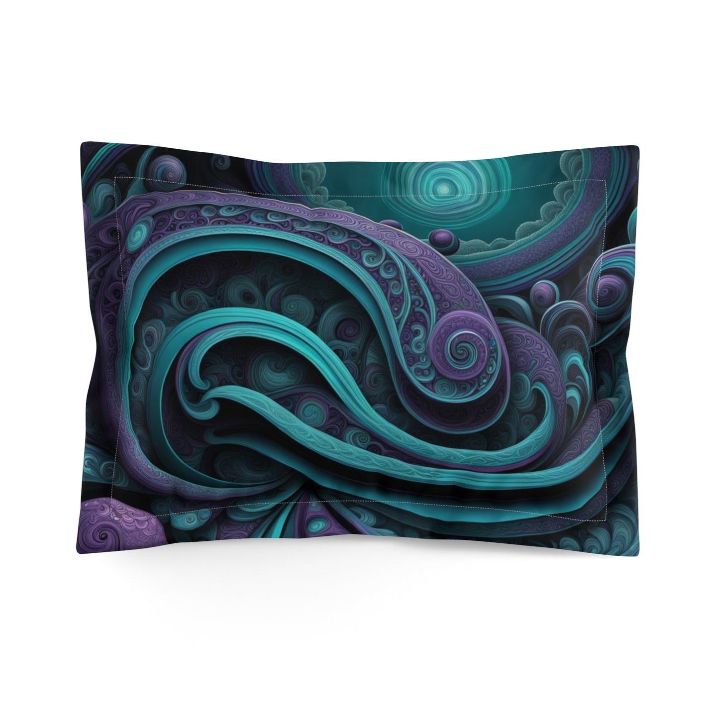 Teal and Purple Pillow Sham, Paisley Microfiber Pillowcase, Paisley Bedroom Decor, Teal and Purple Bedding Accent, Soft Paisley Pillowcase, Vibrant Bedroom Decor.