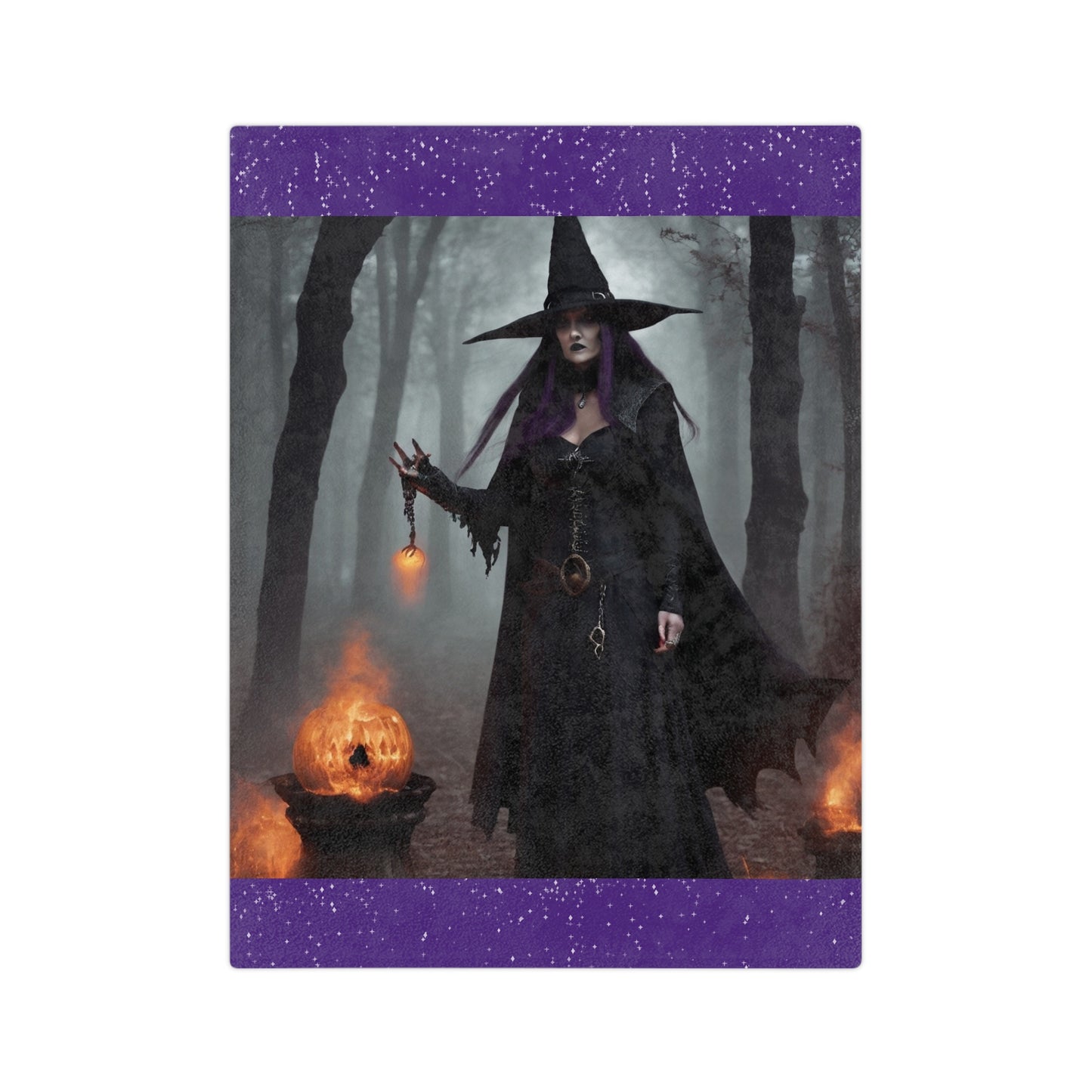 Witch Cauldron Blanket, Magical Velveteen Blanket, Witchcraft Blanket, Witch and Fire Cauldron Blanket, Cozy Microfiber Blanket, Mystical Witch Blanket, Halloween Decor Blanket,Velveteen Microfiber Blanket