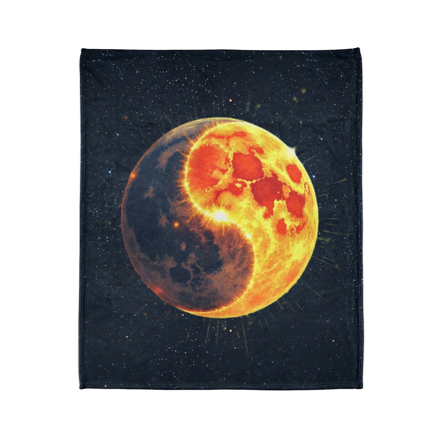 Sun and Moon Blanket, Yin and Yang Blanket, Moon Blanket, Sun blanket, Starry Blanket, Lover of Space Gift, Sun and Moon Lover blanket Gift, Soft Polyester Blanket