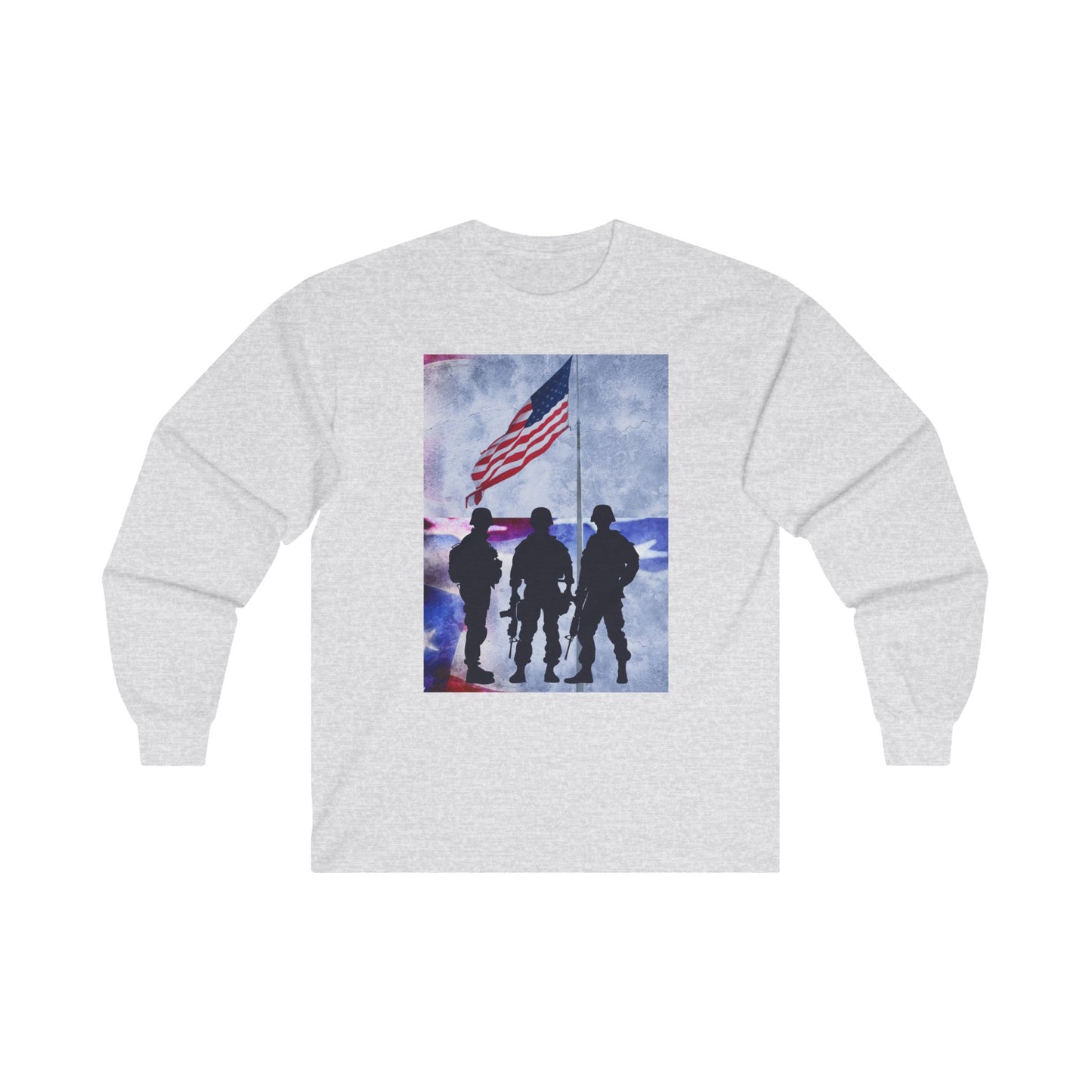 Patriotic long-sleeve, Army support shirt, patriotic design, Statue of Liberty shirt, America shirt, military pride clothing, patriotic apparel, freedom tee, USA long-sleeve,