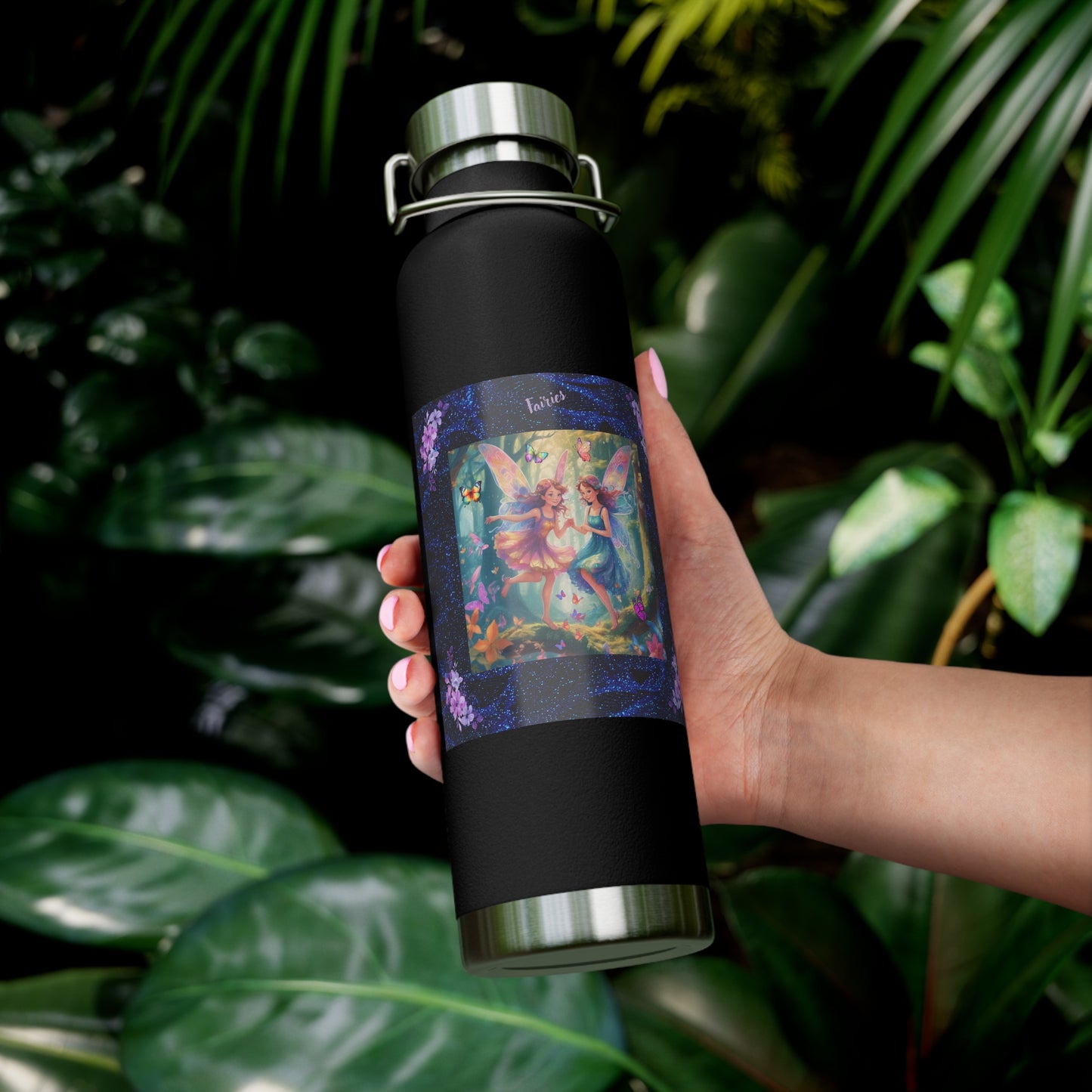 Fairies Bottle 22oz, Fairies' Drinking Bottle, Drinking Bottle for School, Copper Vacuum Insulated Bottle, Hot and Cold Beverage Bottle, Eco-Friendly Fairies' Bottle, 22oz