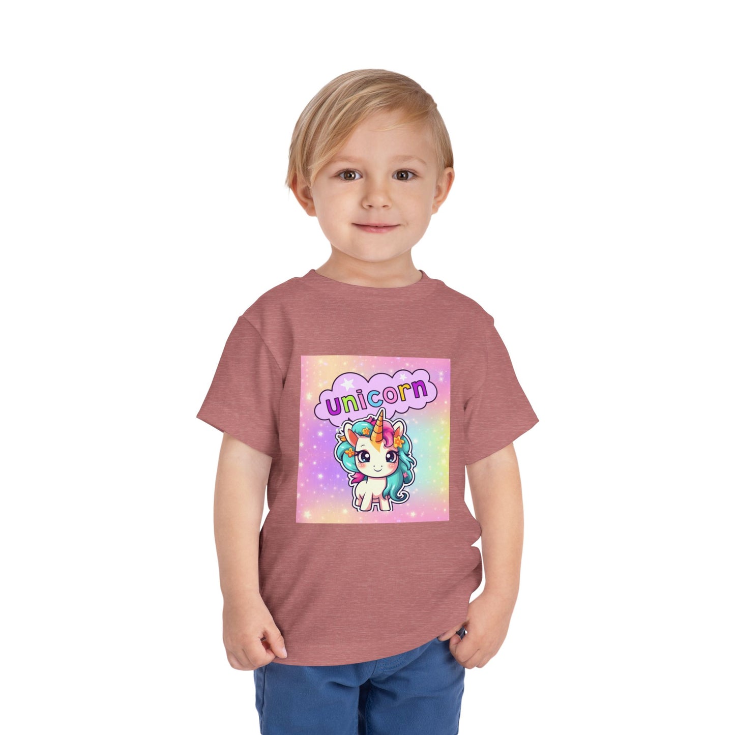 Toddler Unicorn T-Shirt Baby, Unicorn Kids Tee Rainbow Background, Shirt for Toddlers, Cute Toddler Unicorn Clothing, Magical Unicorn Toddler Apparel.