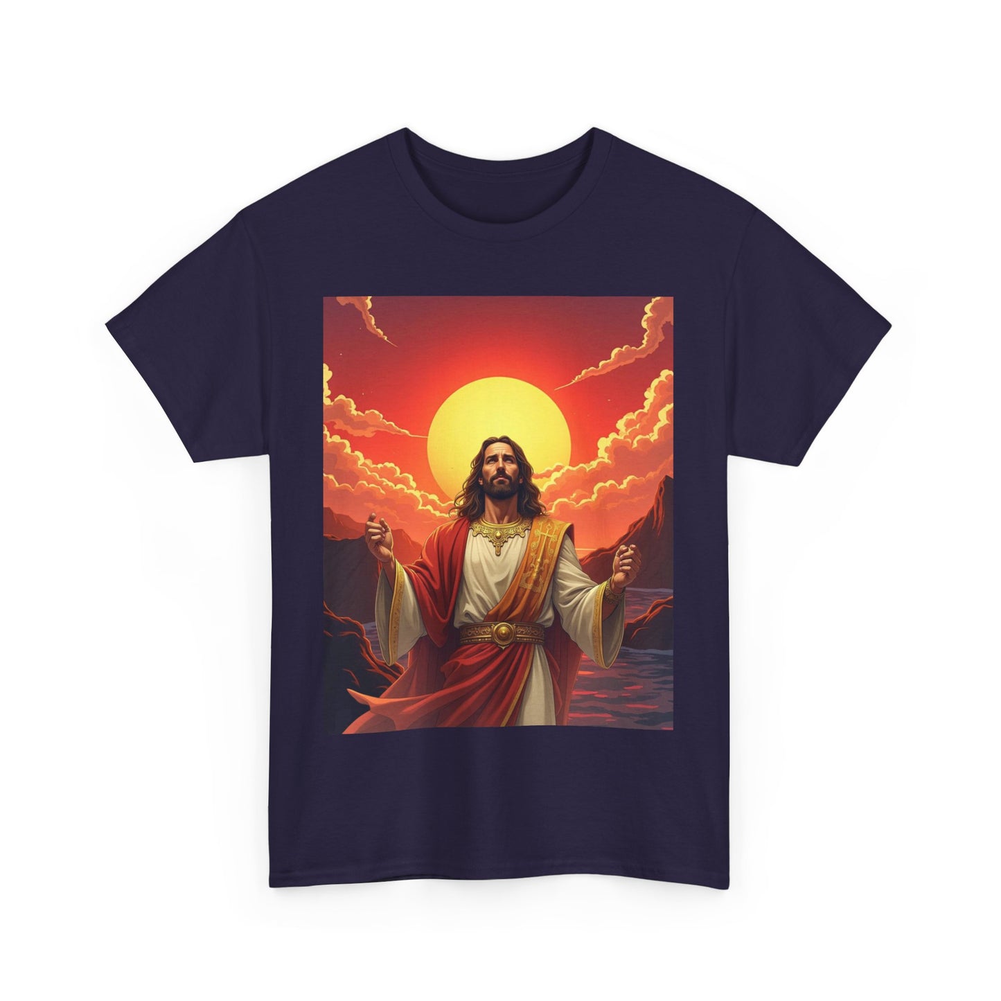 Jesus Sunrise T-shirt, Spiritual Graphic Tee, Christian Apparel, Faith T-shirt with Jesus and Sunrise, Inspirational Jesus Tee, Christmas gift Jesus tee.