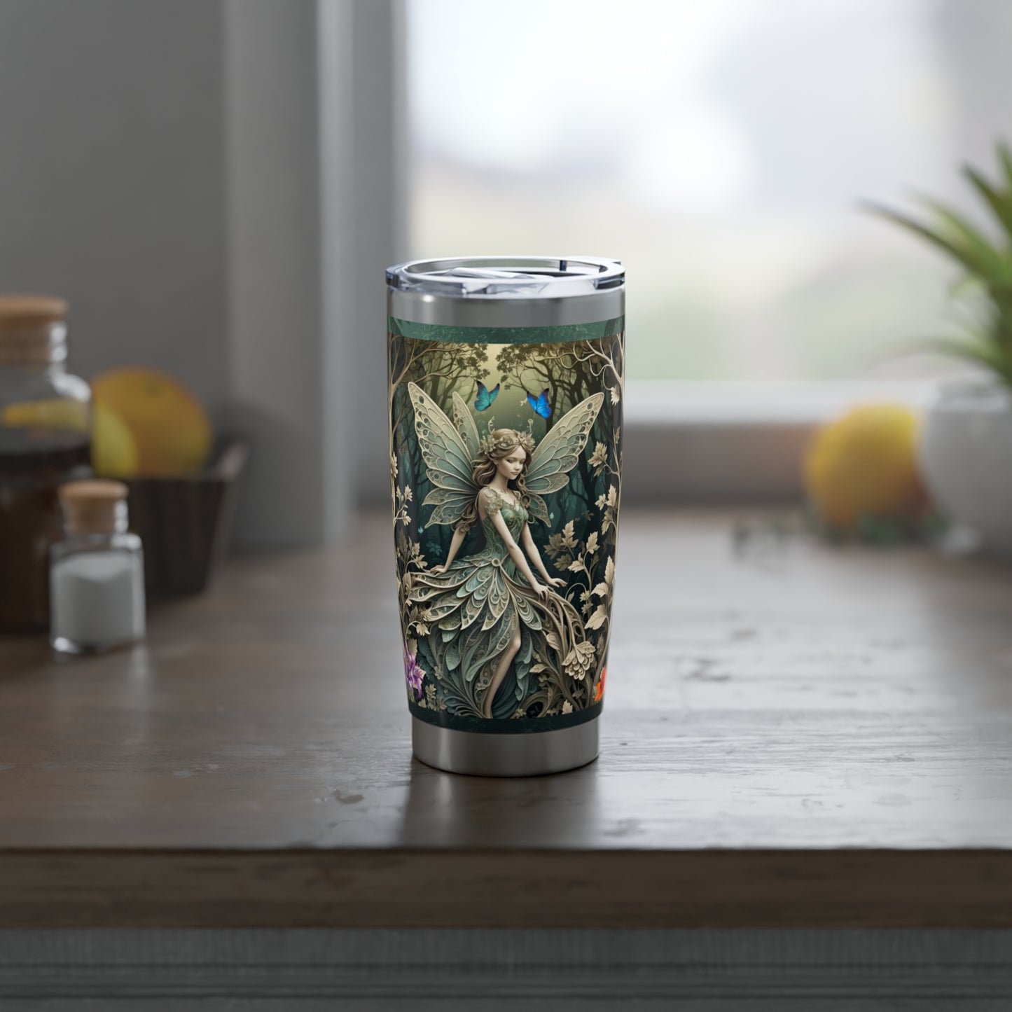 Fairy Vagabond 20oz Tumbler, Wanderlust Fairy Tumbler Fantasy-Inspired Drinkware, Stainless Steel Tumbler, Gift for Her Tumbler, Enchanted Drinkware.