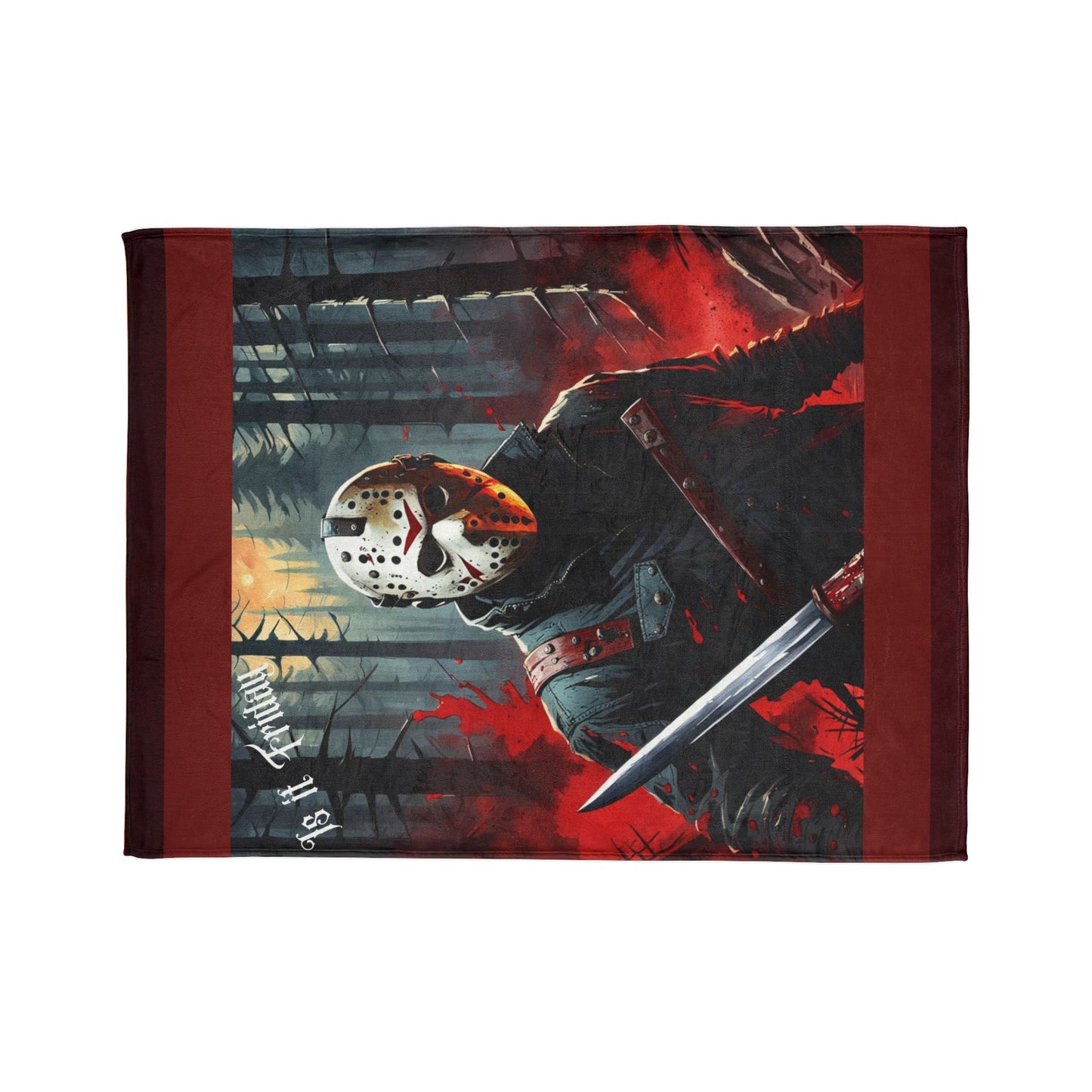 Cozy Horror Blanket, Jason Voorhees Blanket, Spooky Decor Blanket, Horror Fan Gift Blanket, Classic Horror Decor Blanket, Iconic Jason Blanket, Soft Polyester Blanket