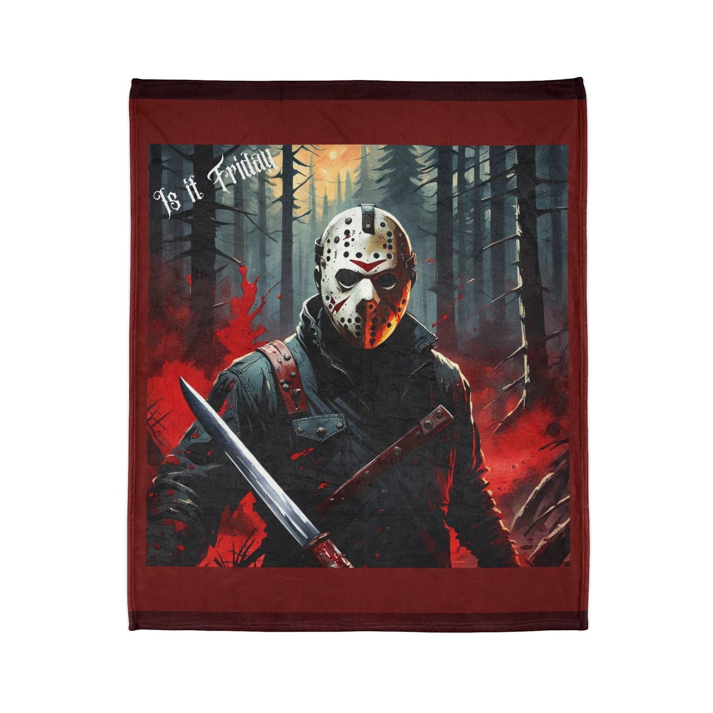 Cozy Horror Blanket, Jason Voorhees Blanket, Spooky Decor Blanket, Horror Fan Gift Blanket, Classic Horror Decor Blanket, Iconic Jason Blanket, Soft Polyester Blanket