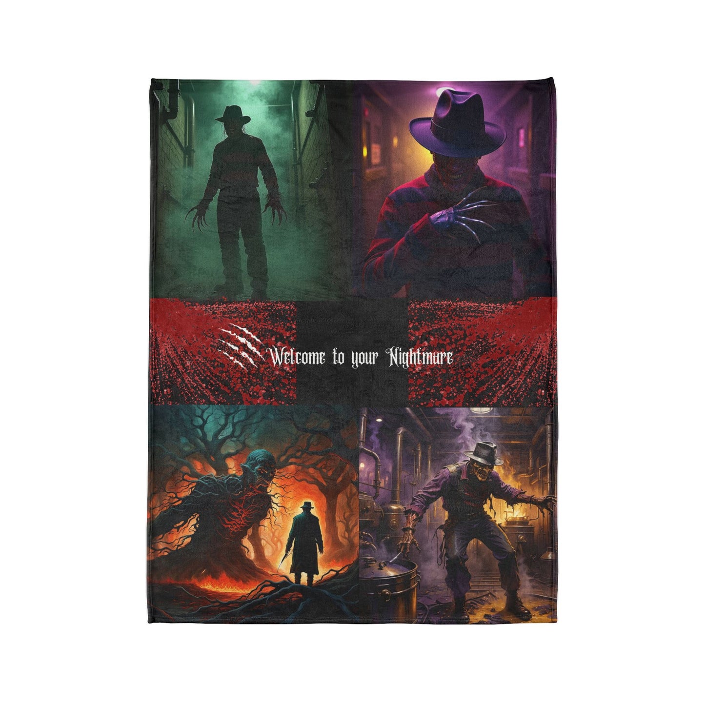 Freddy Krueger Blanket, Horror Movie Blanket, Freddy Polyester Blanket, Cozy Horror Blanket, Nightmare on Elm Street Blanket, Halloween Horror Blanket, Freddy Krueger Decor Blanket. Polyester Blanket