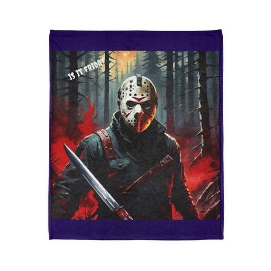 Jason Character Blanket, Horror Movie Blanket, Halloween Horror Blanket, Cozy Horror Blanket Blue, Jason Voorhees Blanket, Horror Fan Gift Blanket, Polyester Blanket, Color Blue.