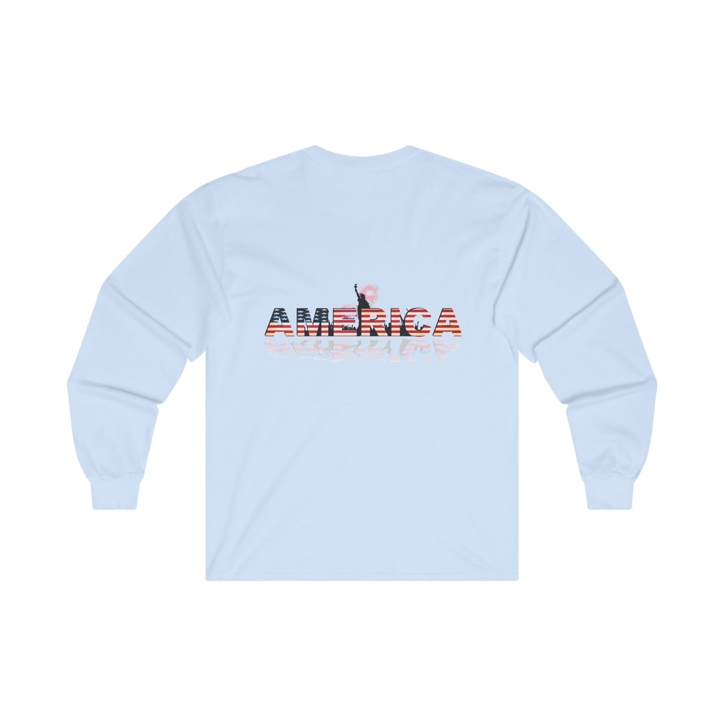 Patriotic long-sleeve, Army support shirt, patriotic design, Statue of Liberty shirt, America shirt, military pride clothing, patriotic apparel, freedom tee, USA long-sleeve,