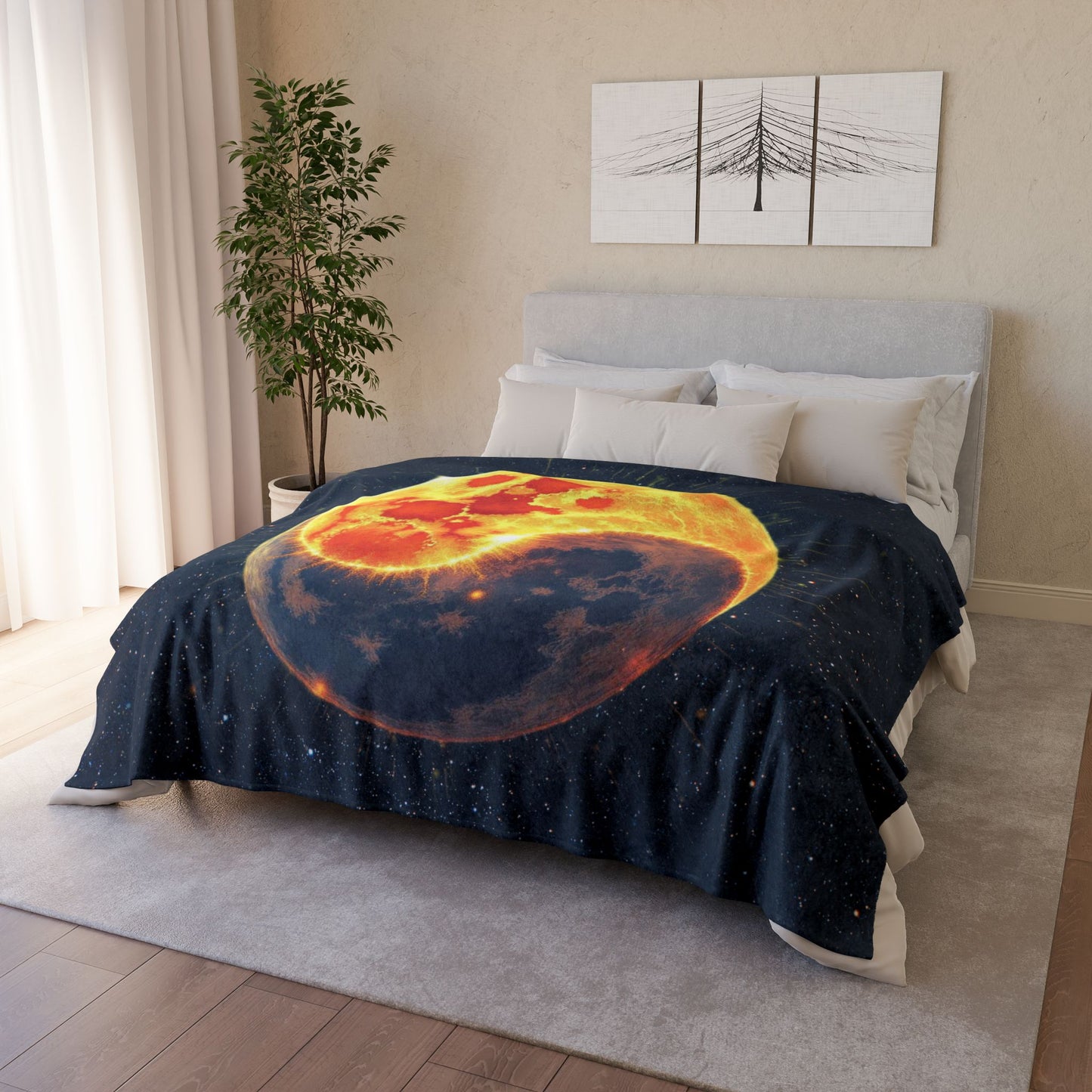 Sun and Moon Blanket, Yin and Yang Blanket, Moon Blanket, Sun blanket, Starry Blanket, Lover of Space Gift, Sun and Moon Lover blanket Gift, Soft Polyester Blanket