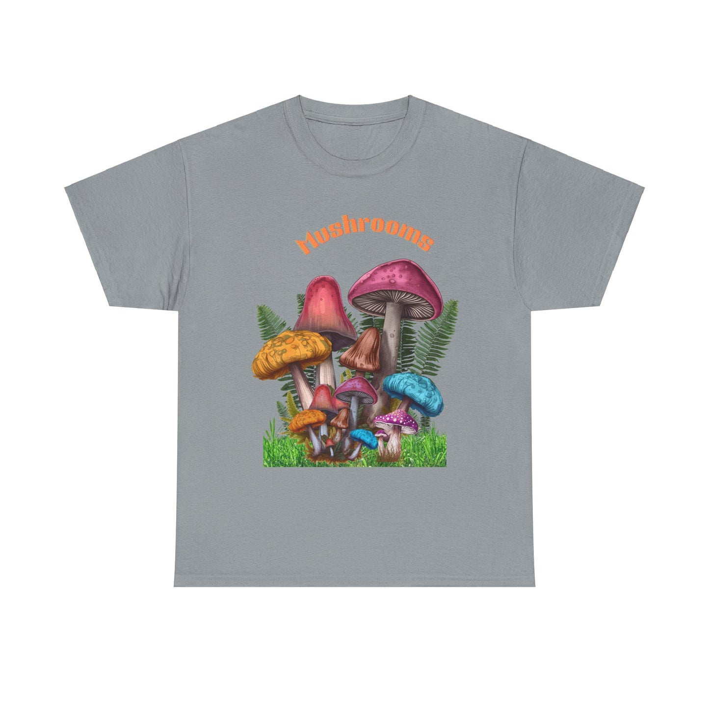 Trippy Mushroom 70s Design Tee, Psychedelic Mushroom Tee, Art Colorful Retro Mushroom T shirt, 70s Themed Nature Tee Design, Hippie Style Mushroom Print Tee, Gift for Mushroom Lovers.