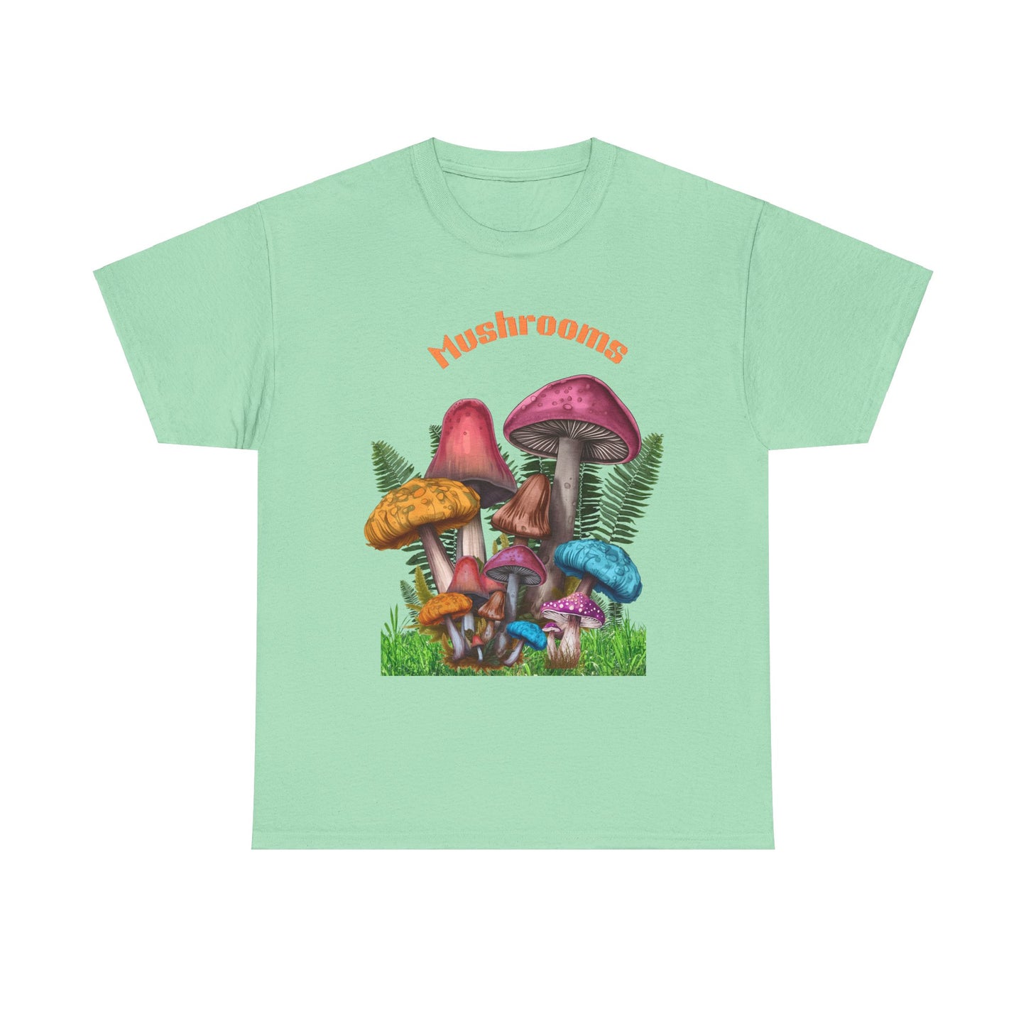 Trippy Mushroom 70s Design Tee, Psychedelic Mushroom Tee, Art Colorful Retro Mushroom T shirt, 70s Themed Nature Tee Design, Hippie Style Mushroom Print Tee, Gift for Mushroom Lovers.