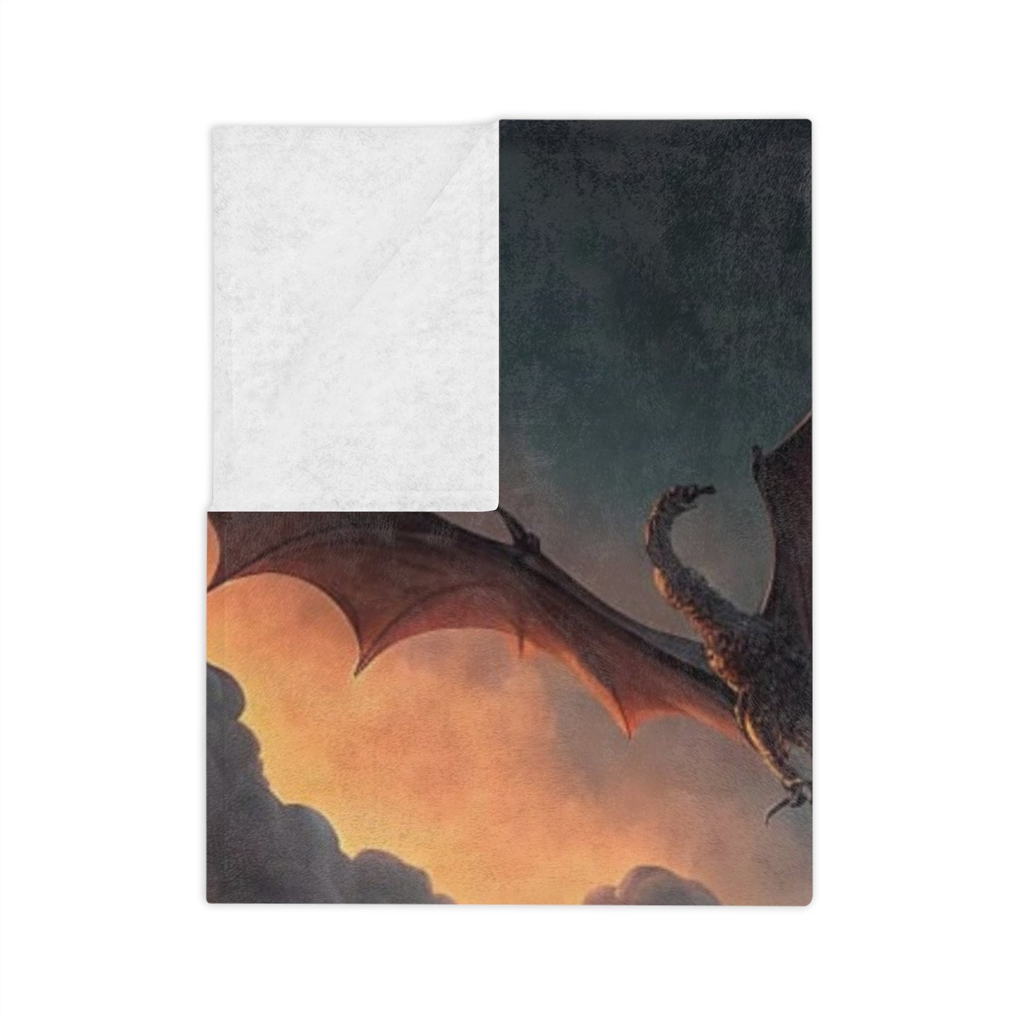 Dragon Blanket, Velveteen Dragon Throw Fantasy-Themed Blanket, Soft Microfiber Dragon Throw, Mythical Creature Home Décor, Fire-Breathing Dragon Blanket.